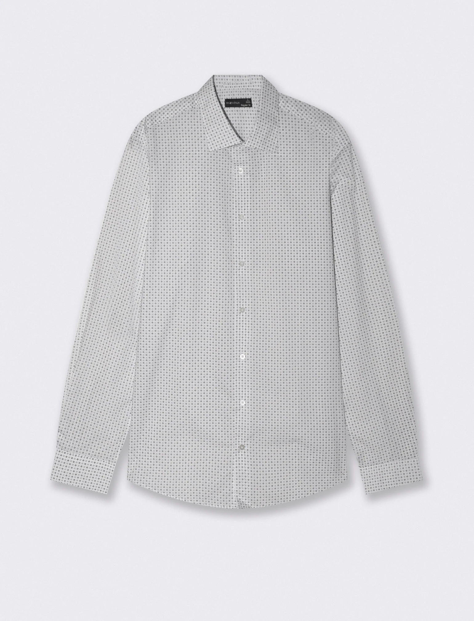 Camicia micro fantasia regular fit elegante - Bianco