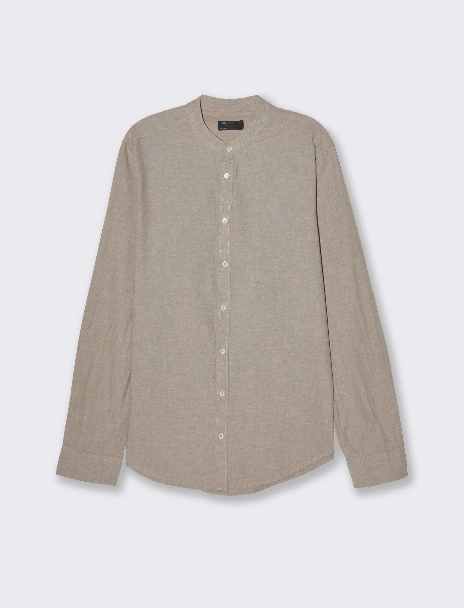 Camicia misto lino effetto melange da uomo - Grigio tortora - Image 4