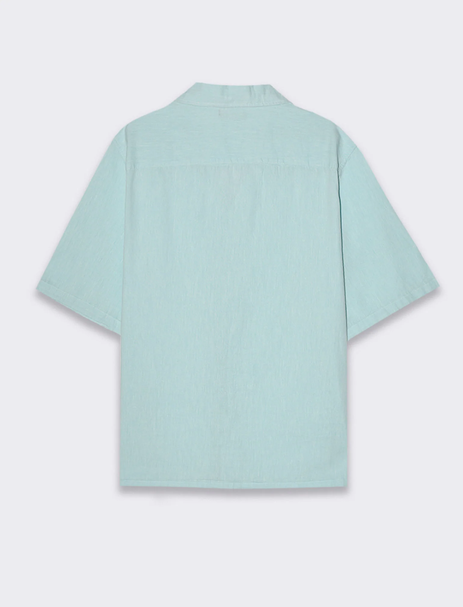 Camicia misto lino effetto melange da uomo - Verde acqua - Image 2