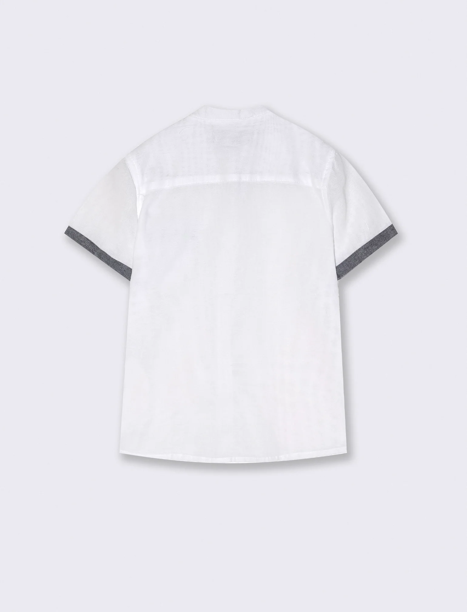 Camicia misto lino mezza manica da bambino - Bianco - Image 2