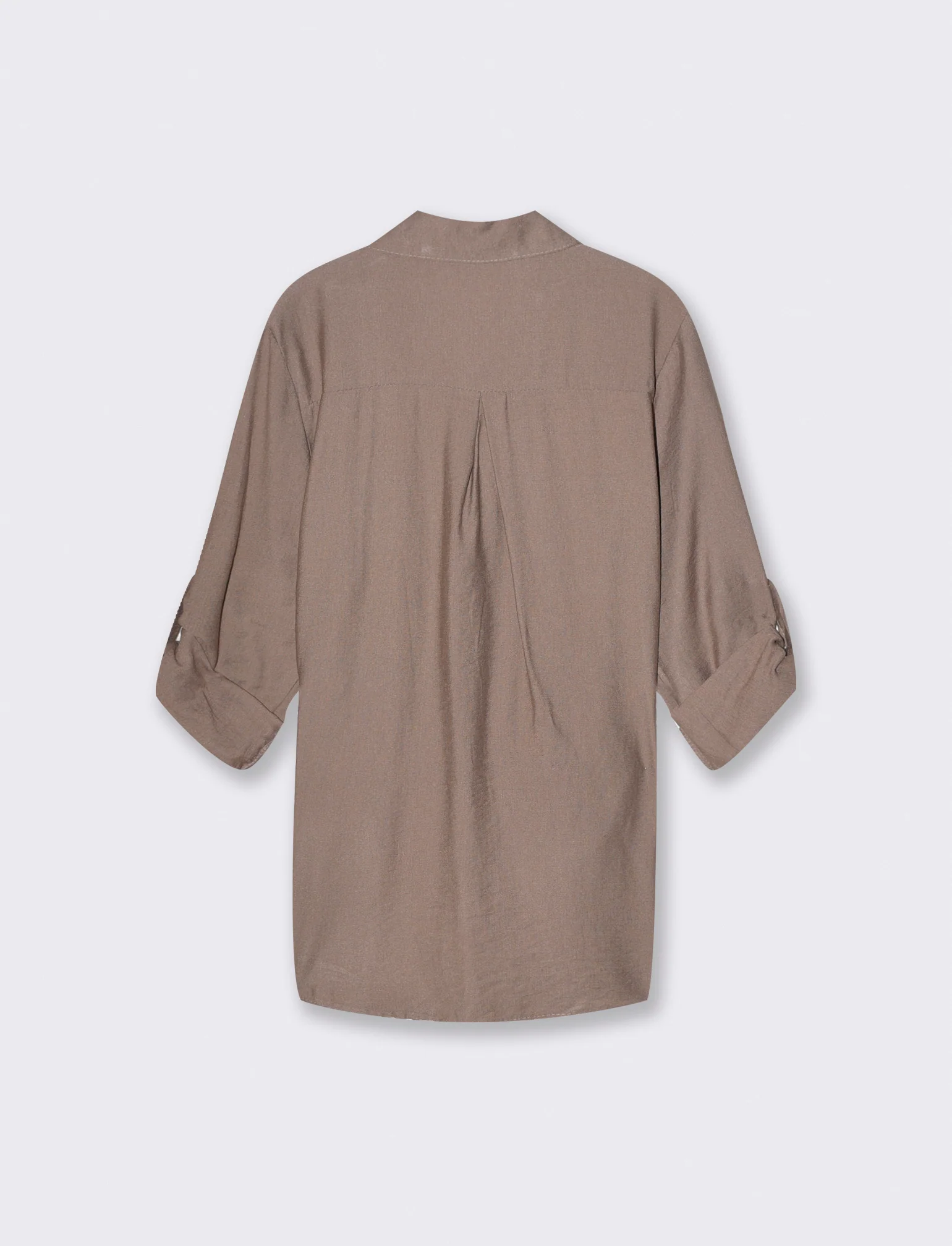 Camicia morbida a tre quarti - Grigio fango - Image 2