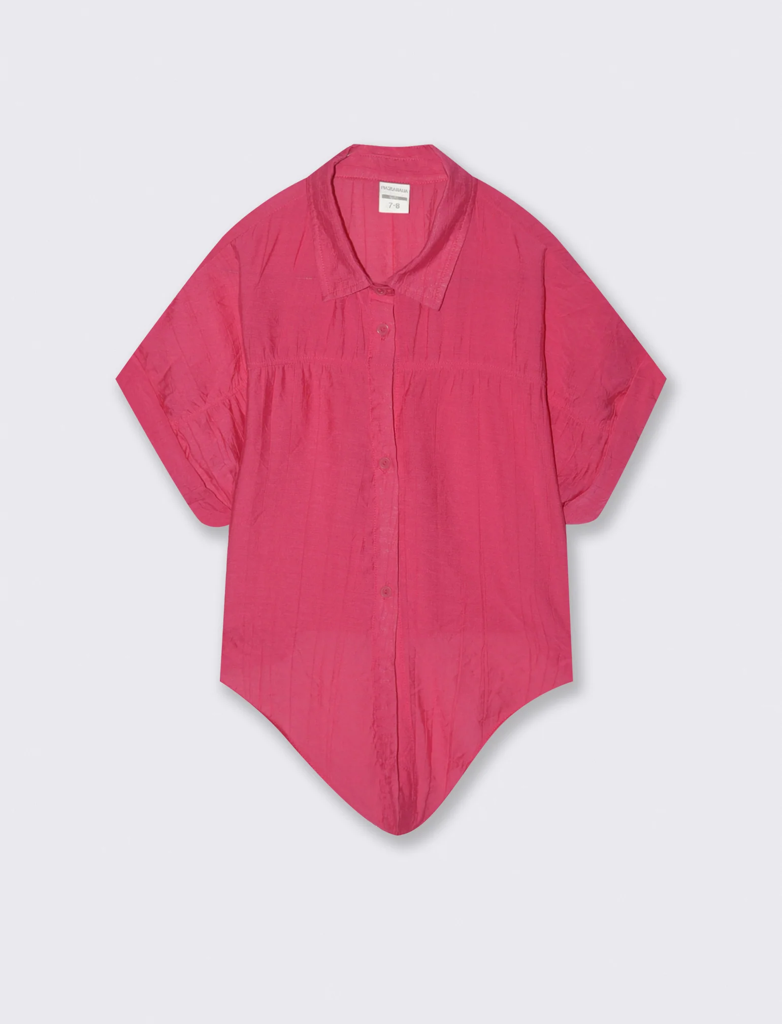 Camicia over annodata in tessuto goffrato - Fuxia