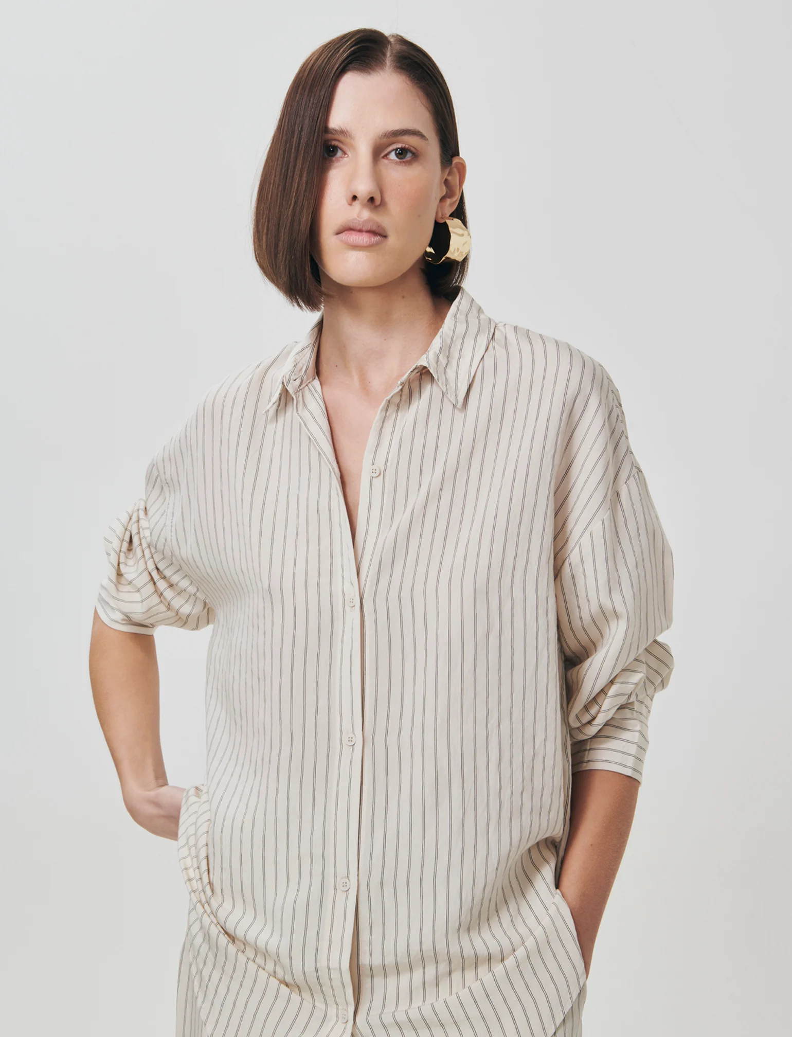 Camicia Oversize a Righe Verticali Women - var 1 - Image 3
