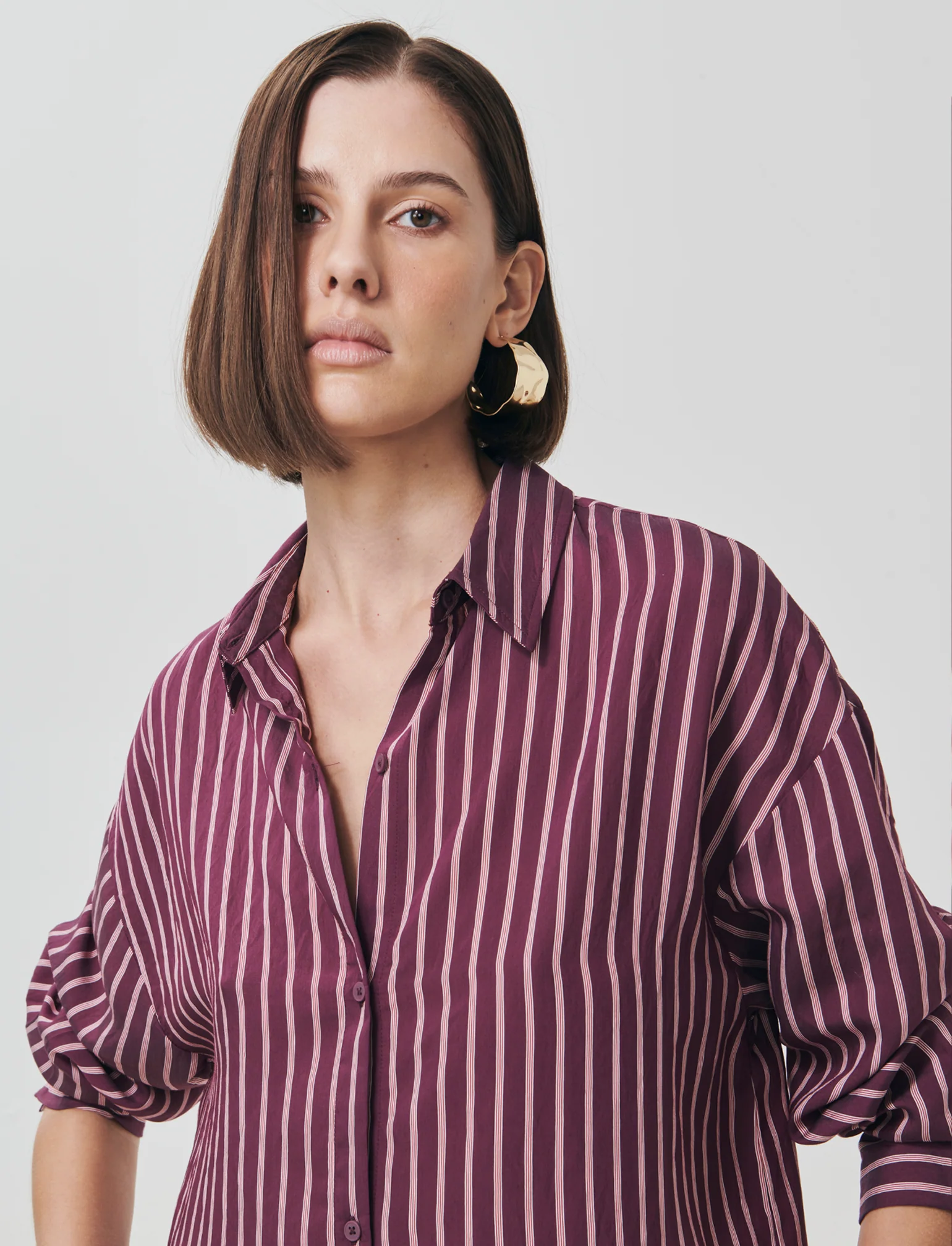 Camicia Oversize a Righe Verticali Women - var 2 - Image 2