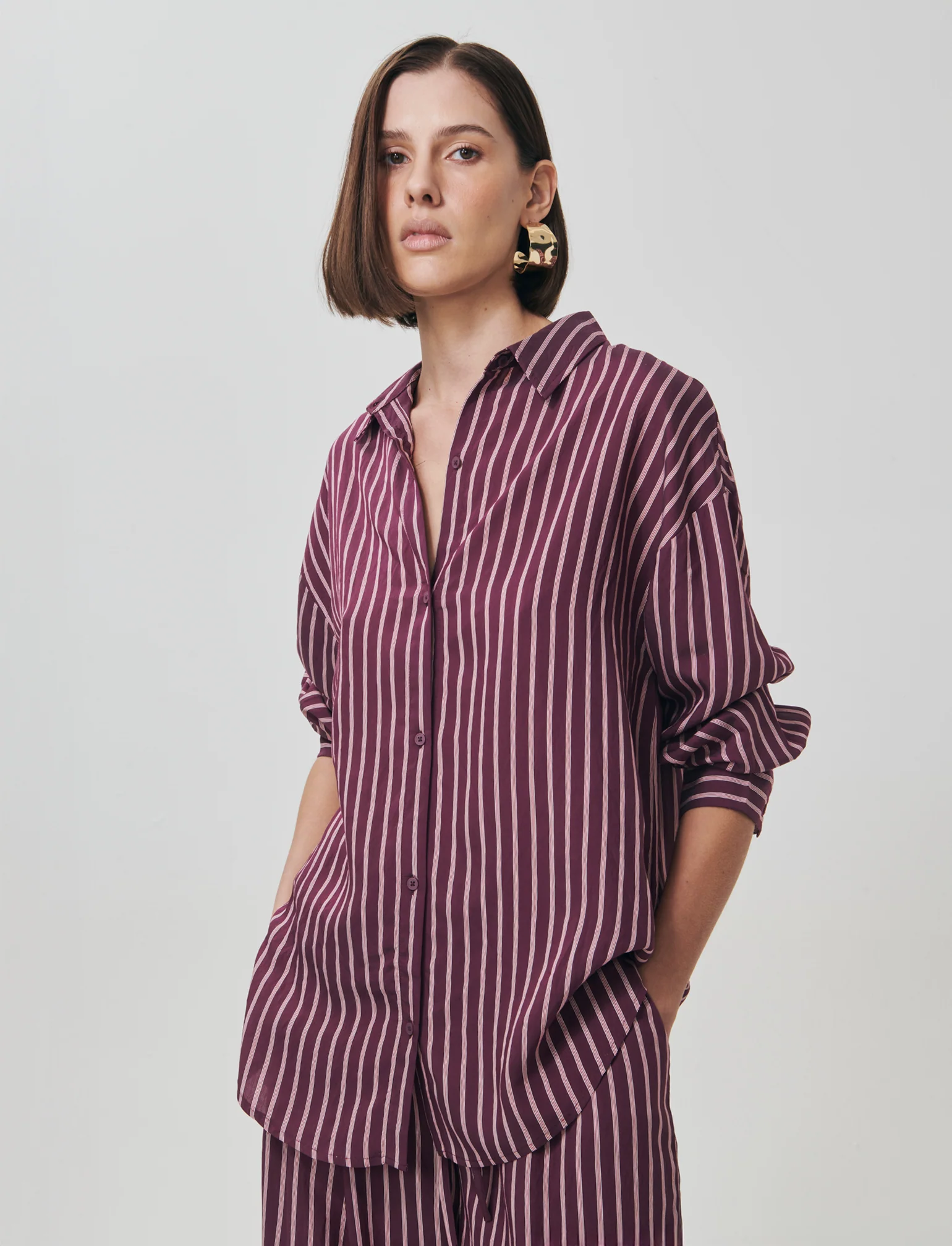Camicia Oversize a Righe Verticali Women - var 2 - Image 3