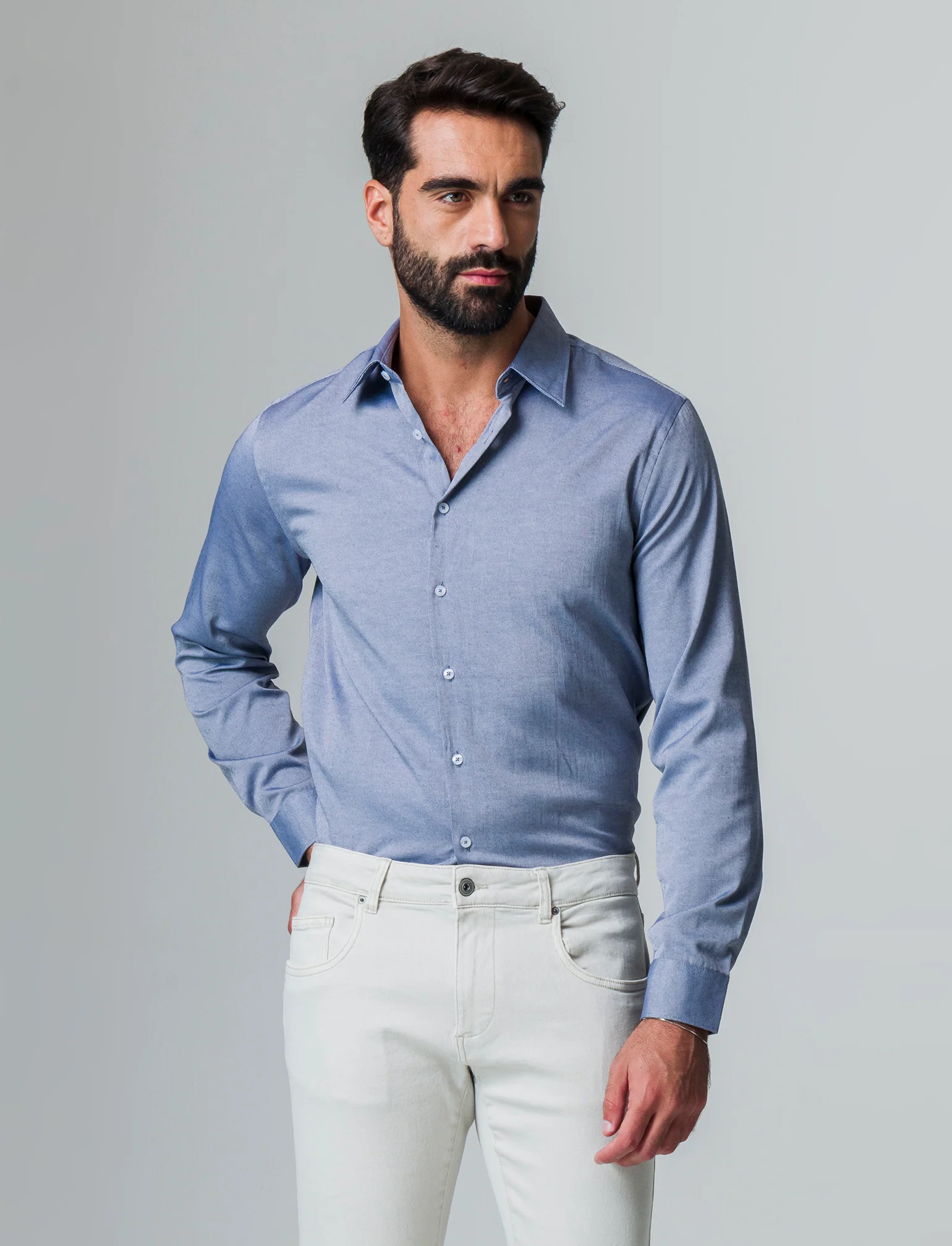 Camicia oxford regular fit da uomo - Blu - Image 3