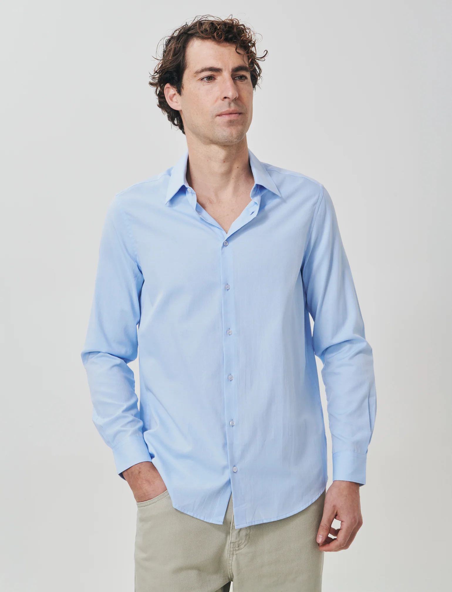 Camicia Oxford Regular Fit in Cotone - Celeste - Image 2