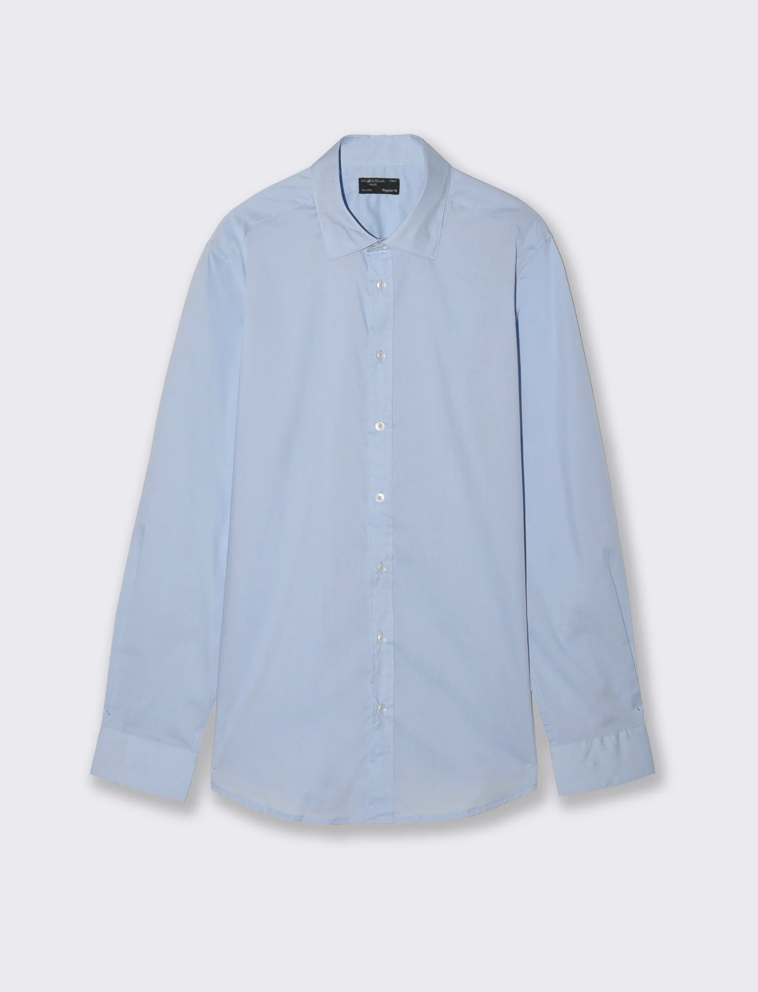 Camicia Regular Fit Easy Iron Collo Francese - Celeste