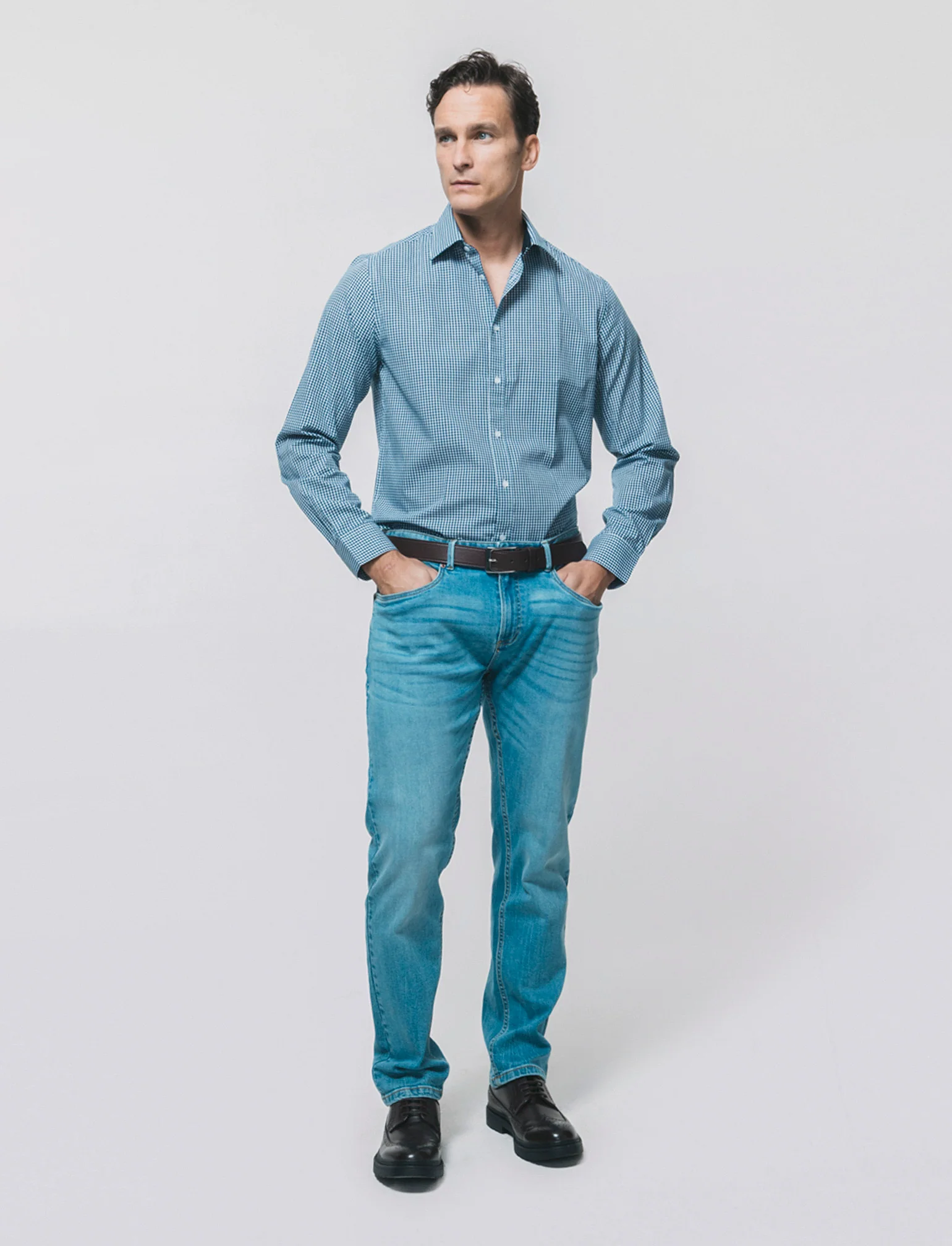 Camicia Regular Fit Easy Iron Unita e Fantasia - navy - Image 4