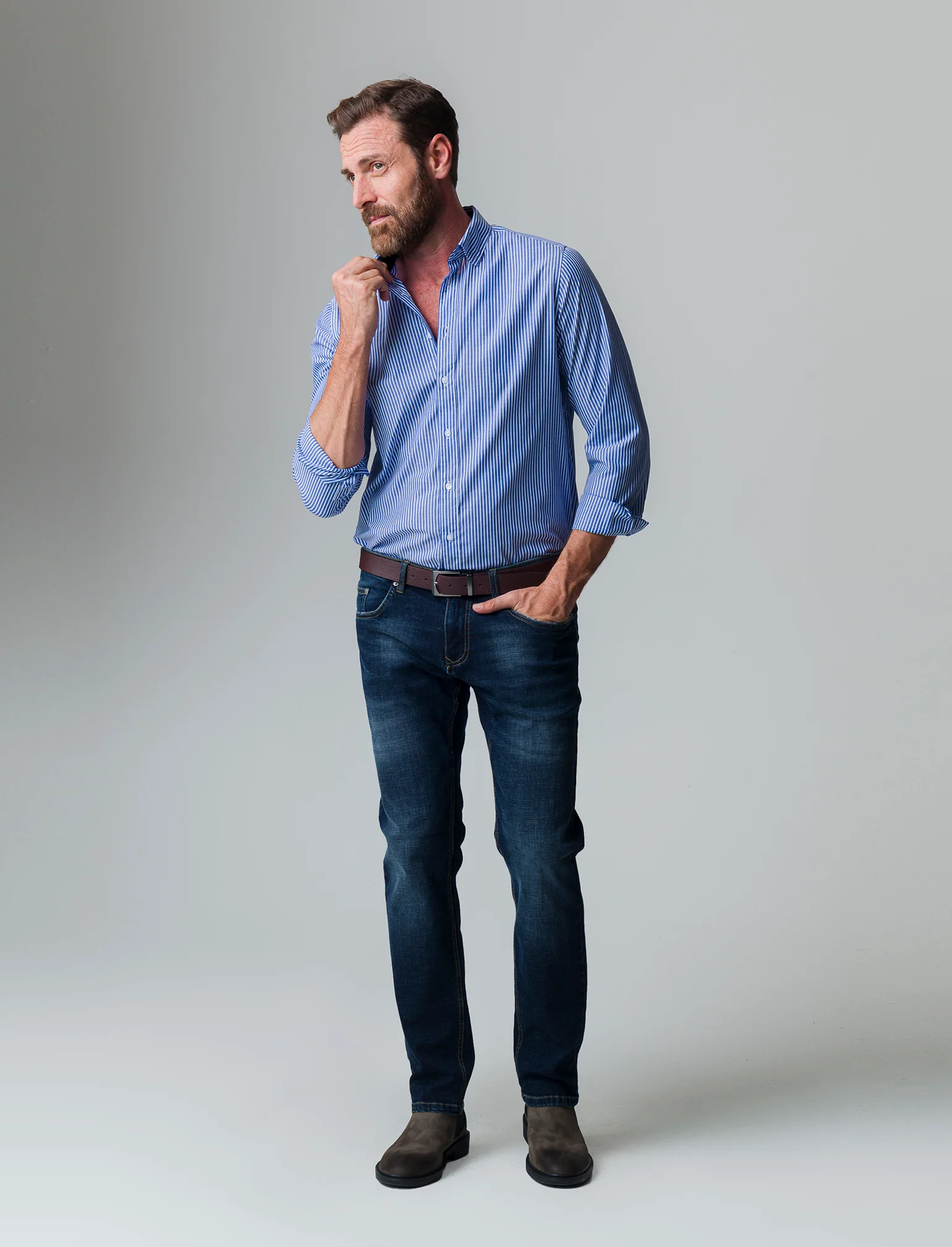 Camicia regular fit easy iron unita ed a fantasia da uomo - Avion - Image 2