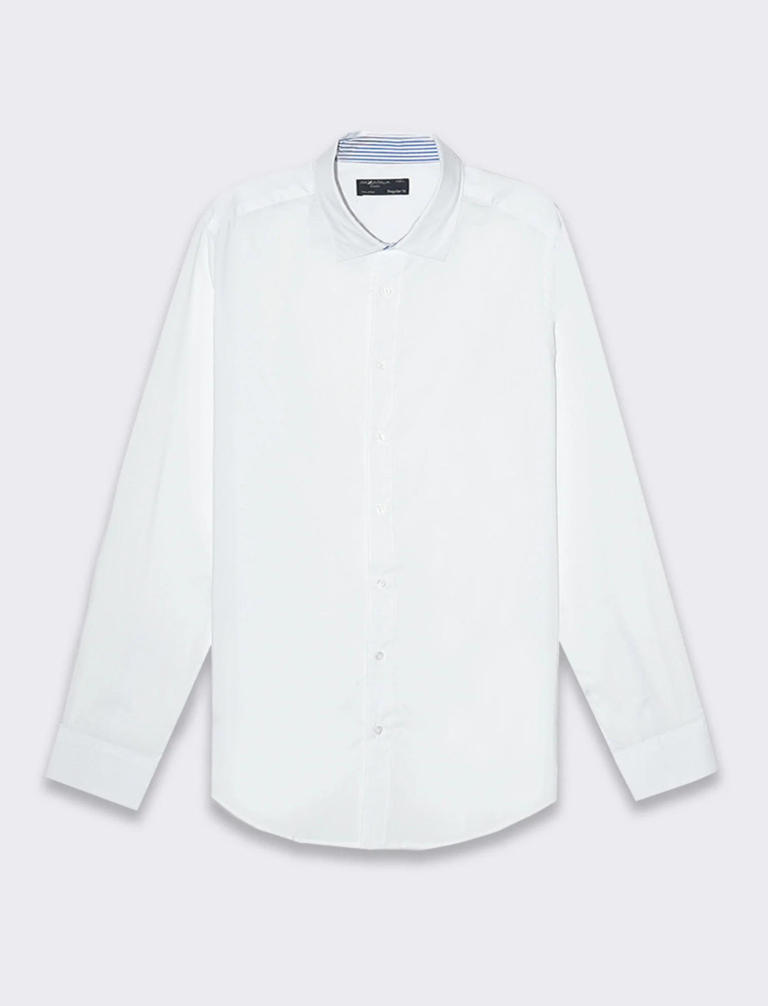Camicia regular fit easy iron unita ed a fantasia da uomo - Bianco - Image 4