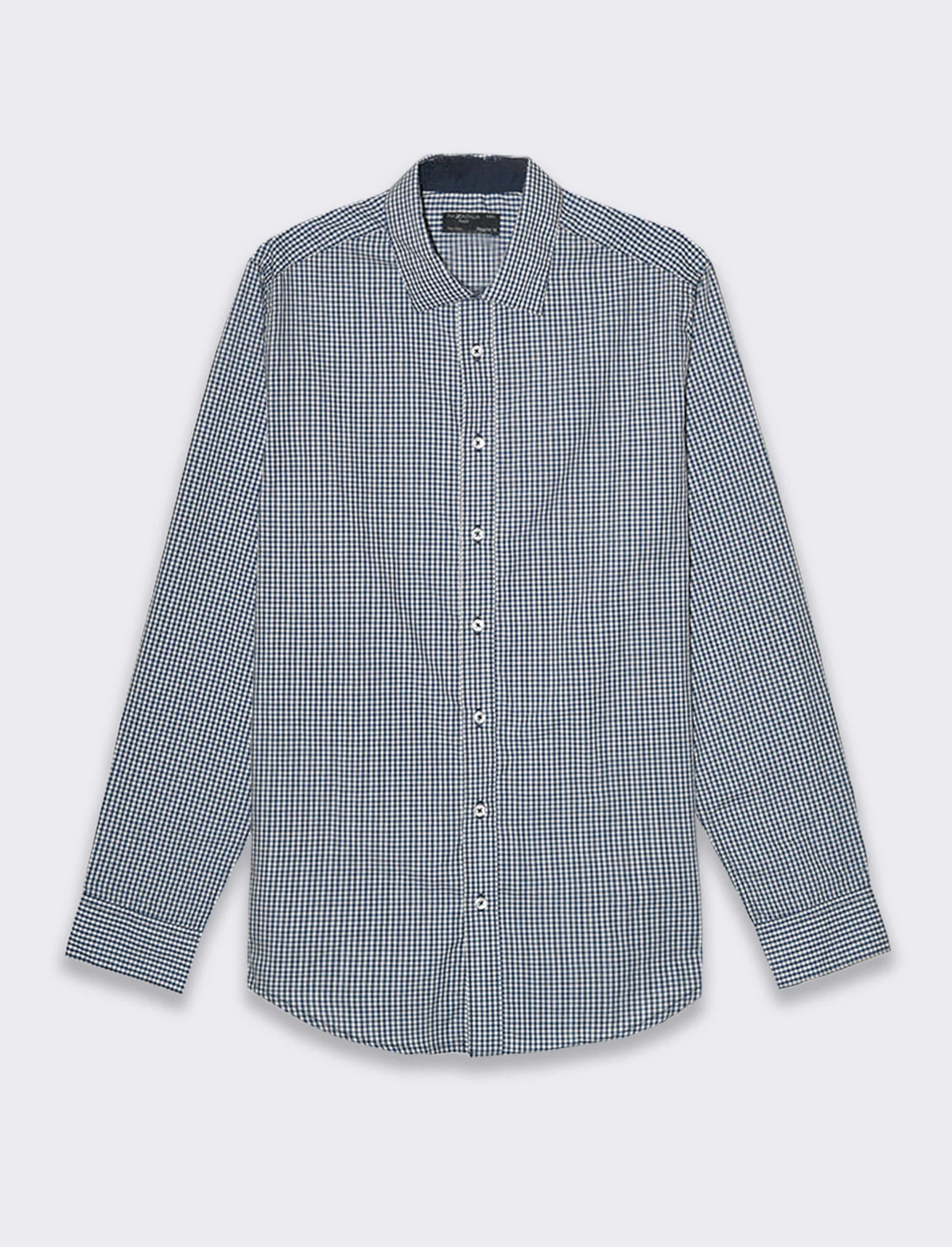 Camicia regular fit easy iron unita ed a fantasia da uomo - navy - Image 4