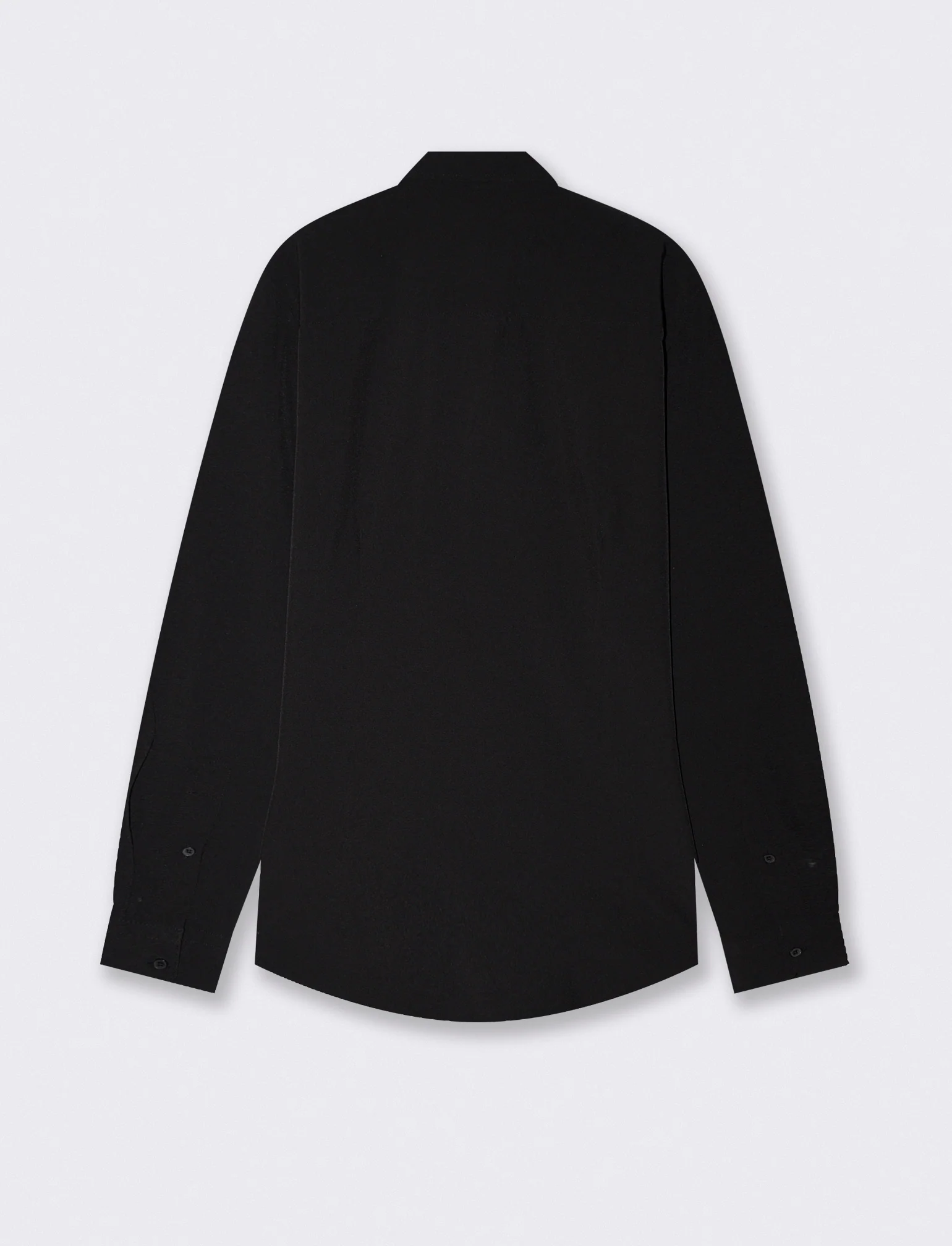 Camicia Regular Fit in Tessuto Tecnico - Nero - Image 2