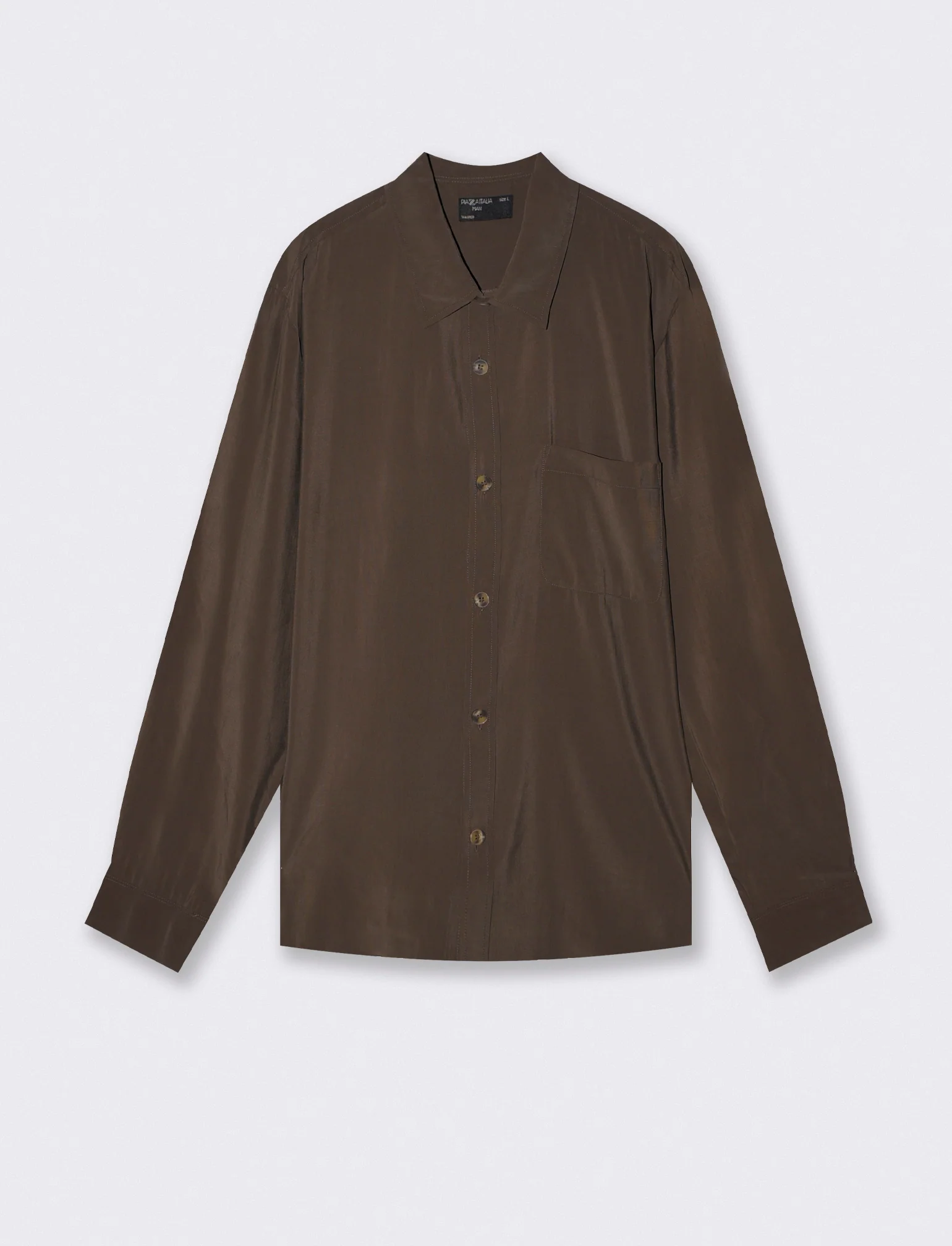 Camicia relaxed fit in misto viscosa - Moro