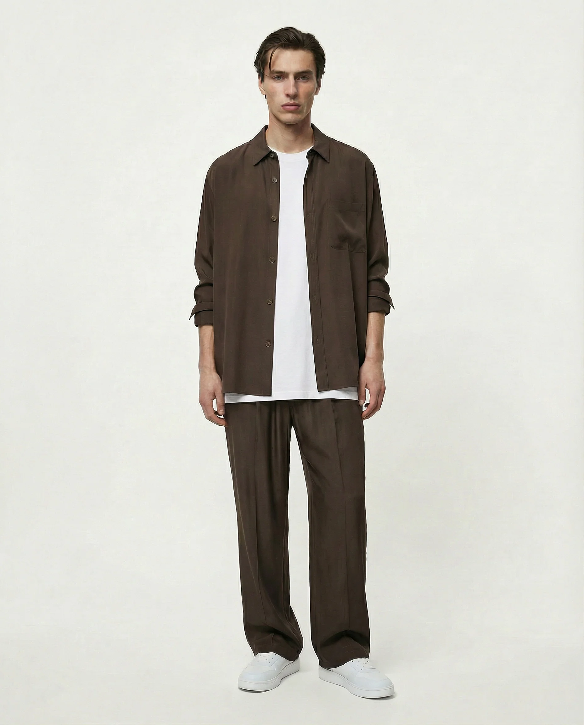 Camicia relaxed fit in misto viscosa - Moro - Image 4