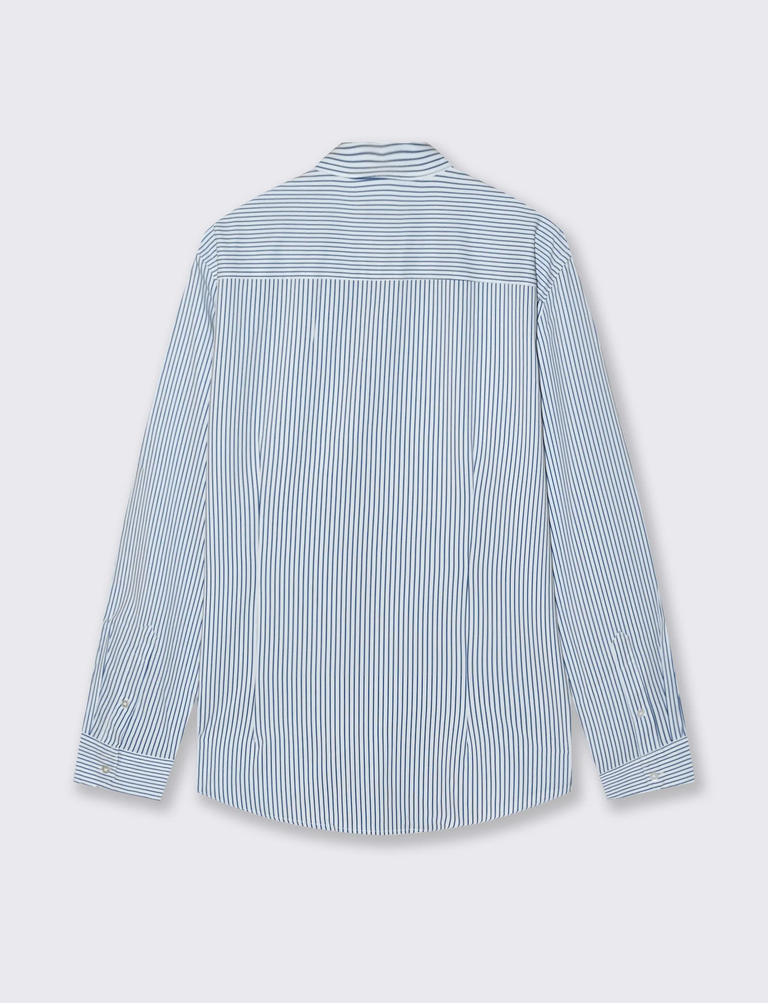 Camicia slim fit a righe in tessuto tecnico - Bianco - Image 2