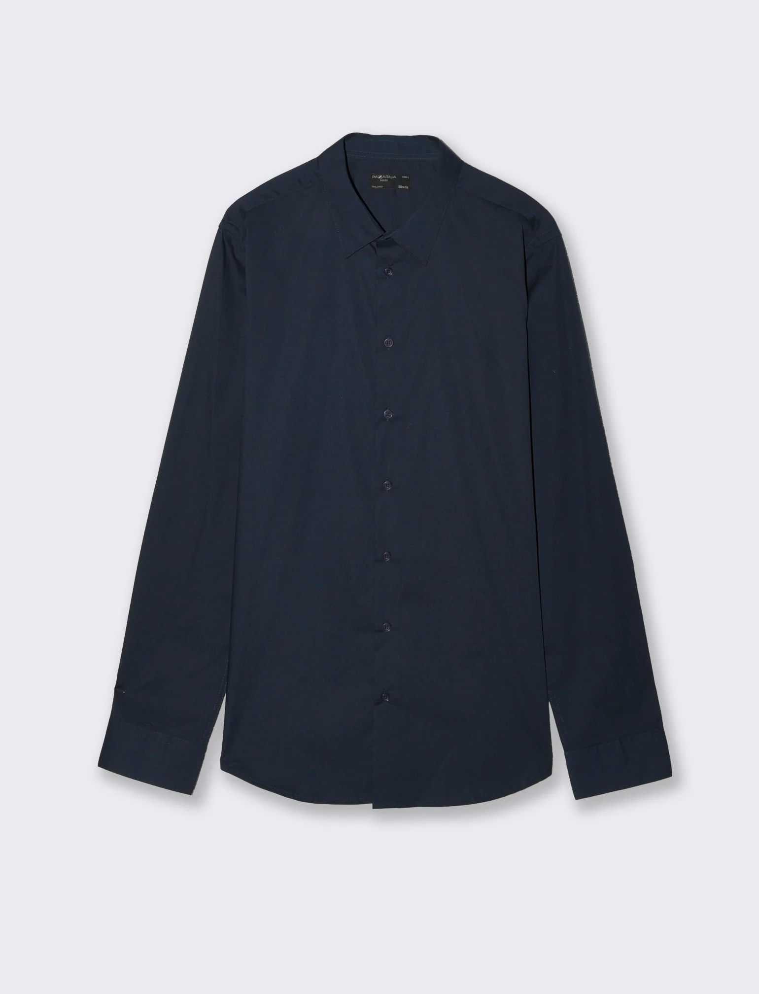 Camicia Slim Fit Easy Iron in Cotone - Blu - Image 3