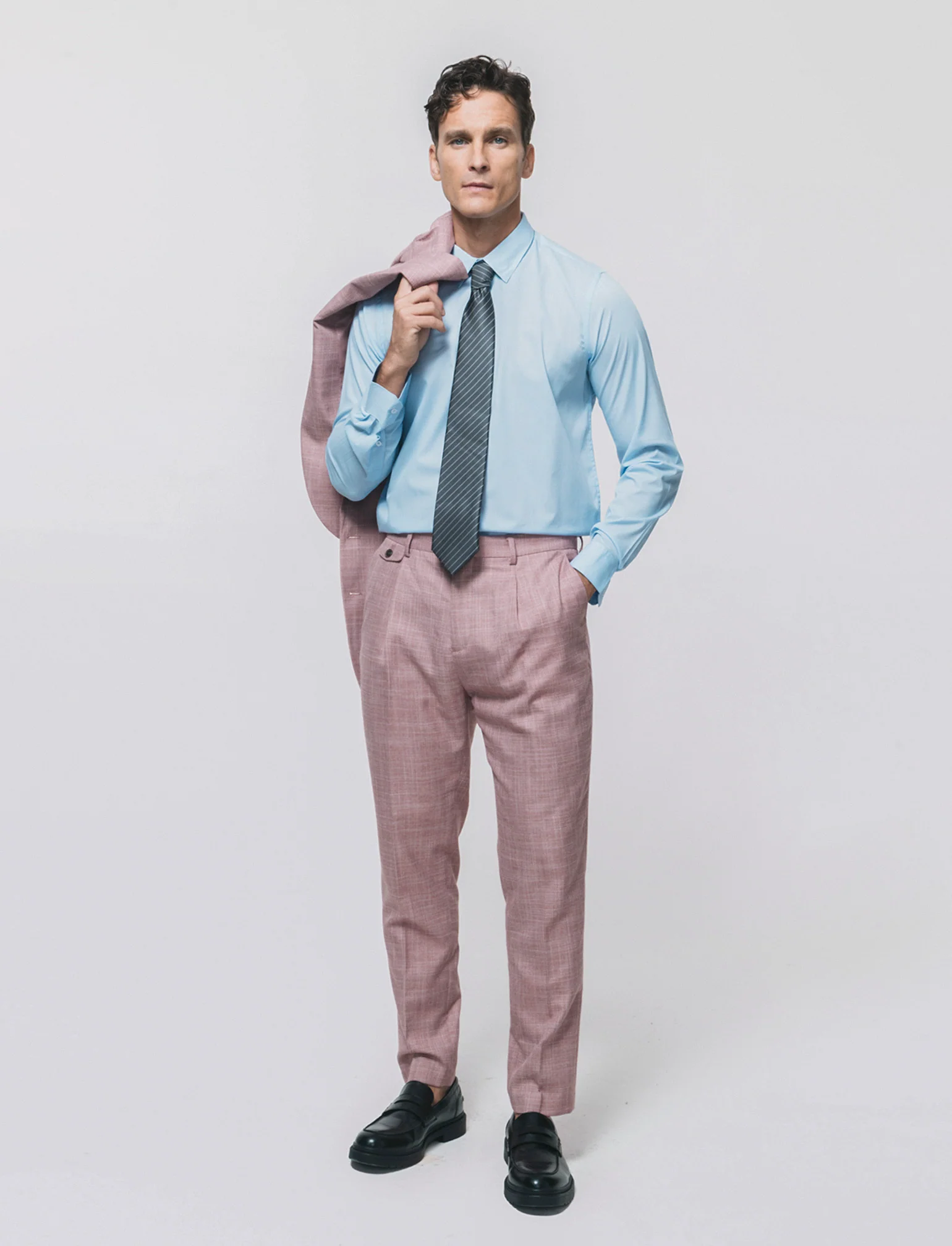 Camicia Slim Fit Easy Iron in Cotone - Celeste - Image 2