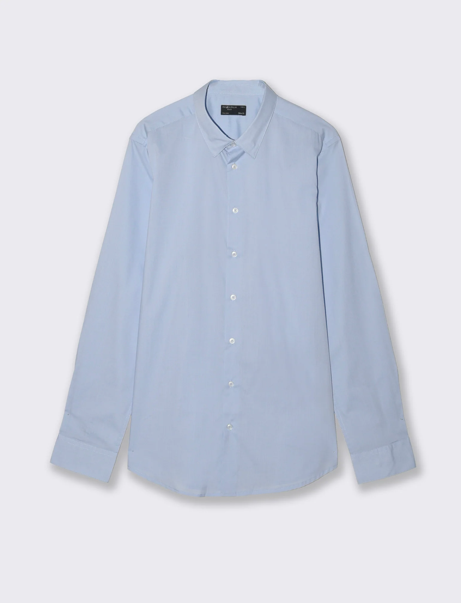Camicia Slim Fit Easy Iron in Cotone - Celeste - Image 3