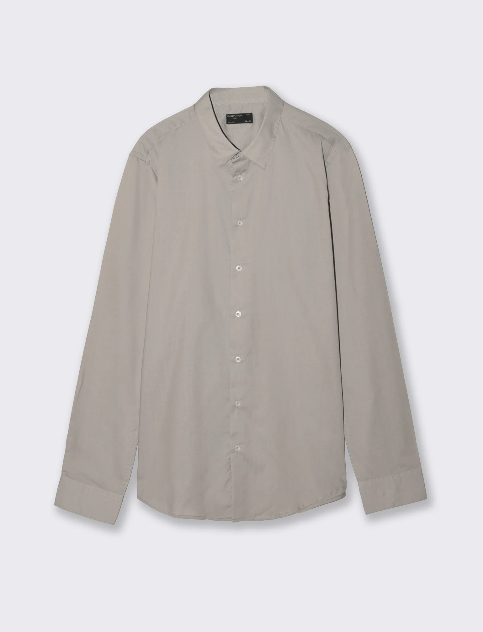 Camicia Slim Fit Easy Iron in Cotone - Grigio