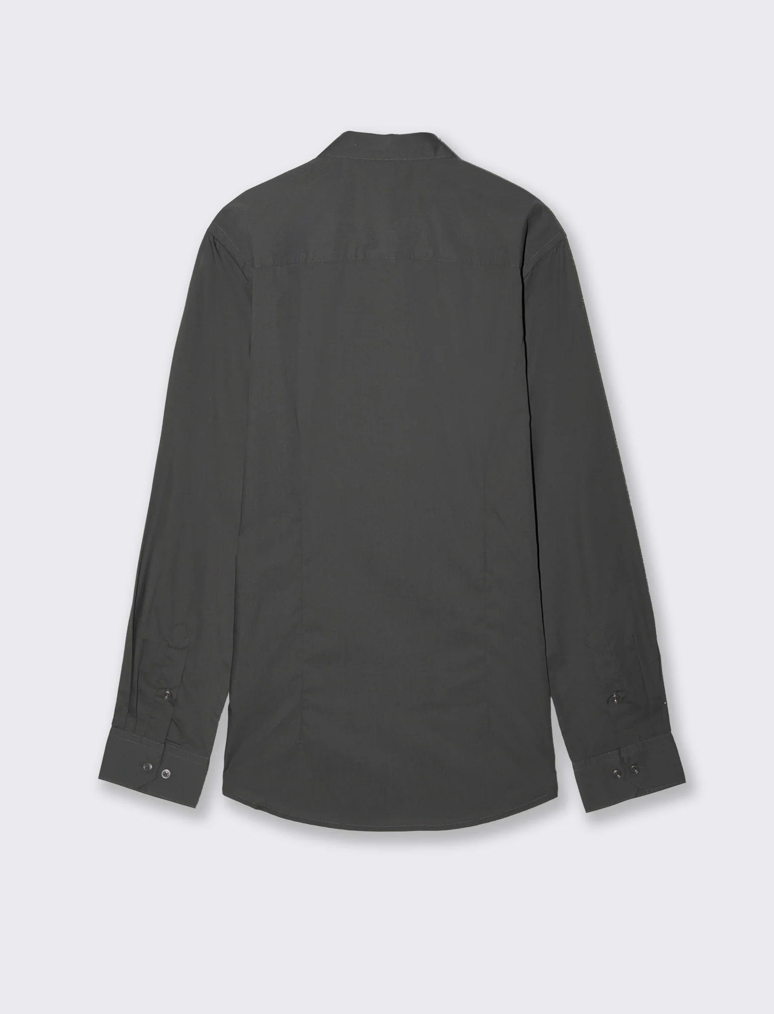 Camicia Slim Fit Easy Iron in Cotone - Grigio piombo - Image 2
