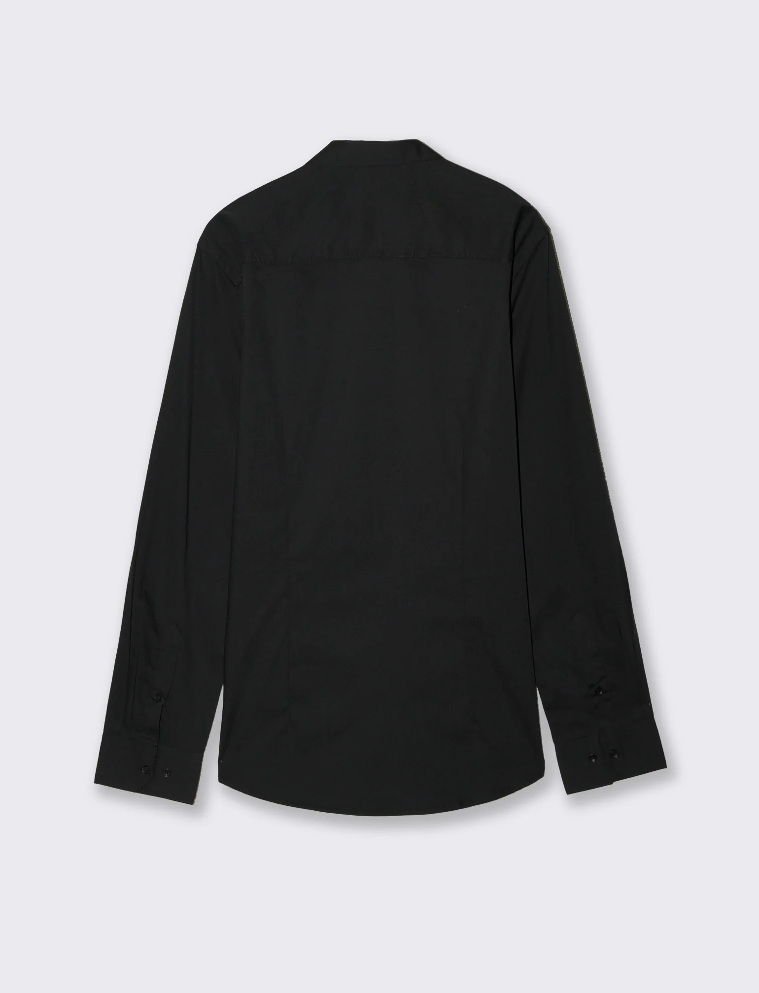 Camicia Slim Fit Easy Iron in Cotone - Nero - Image 2