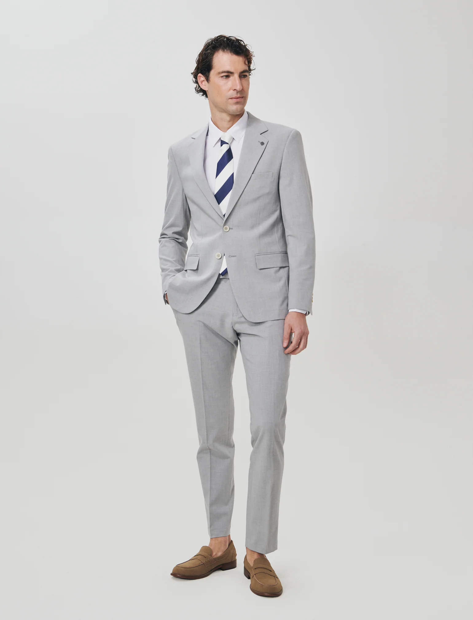 Camicia Slim Fit in Tessuto Tecnico - Bianco