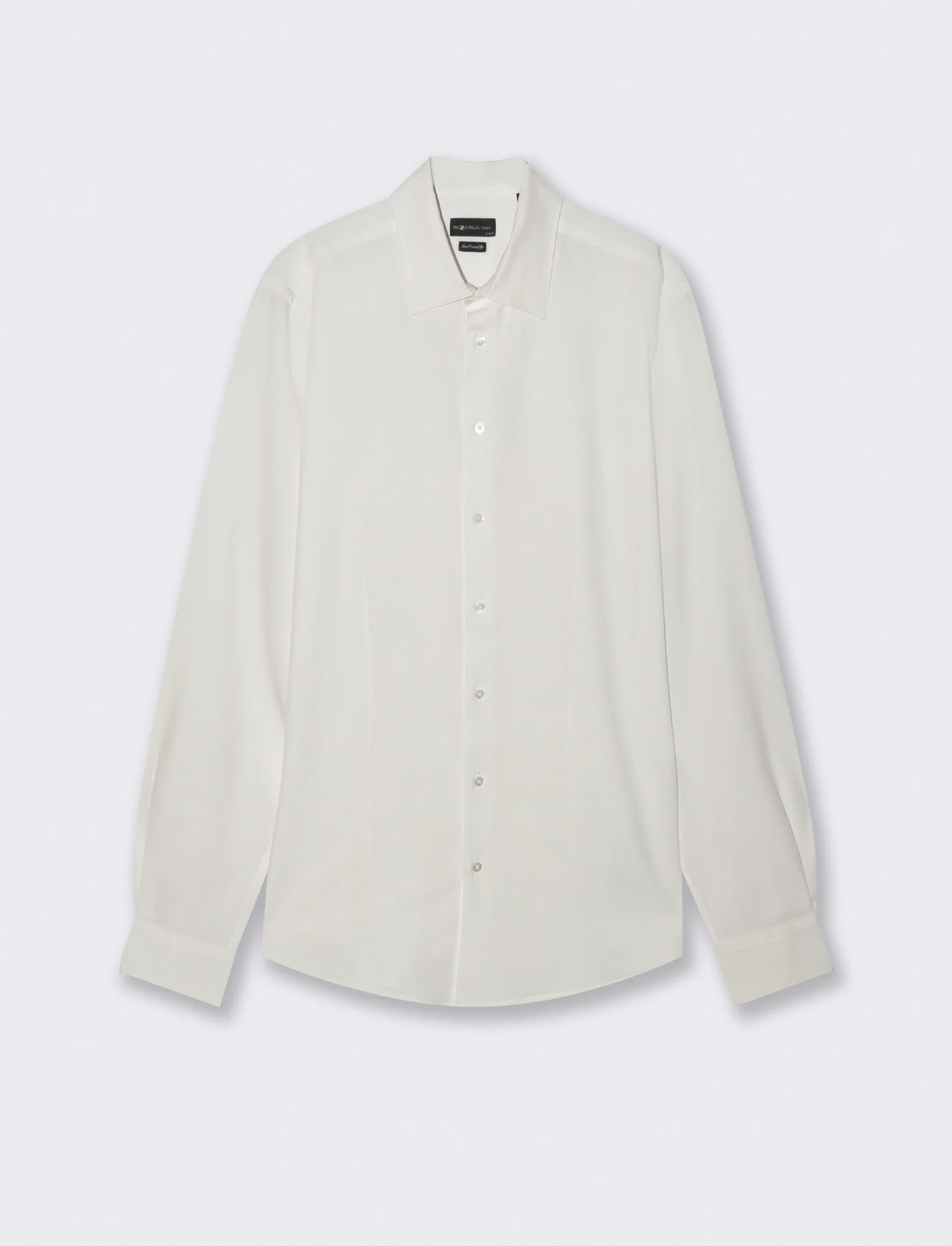 Camicia Slim Fit in Tessuto Tecnico - Bianco - Image 3