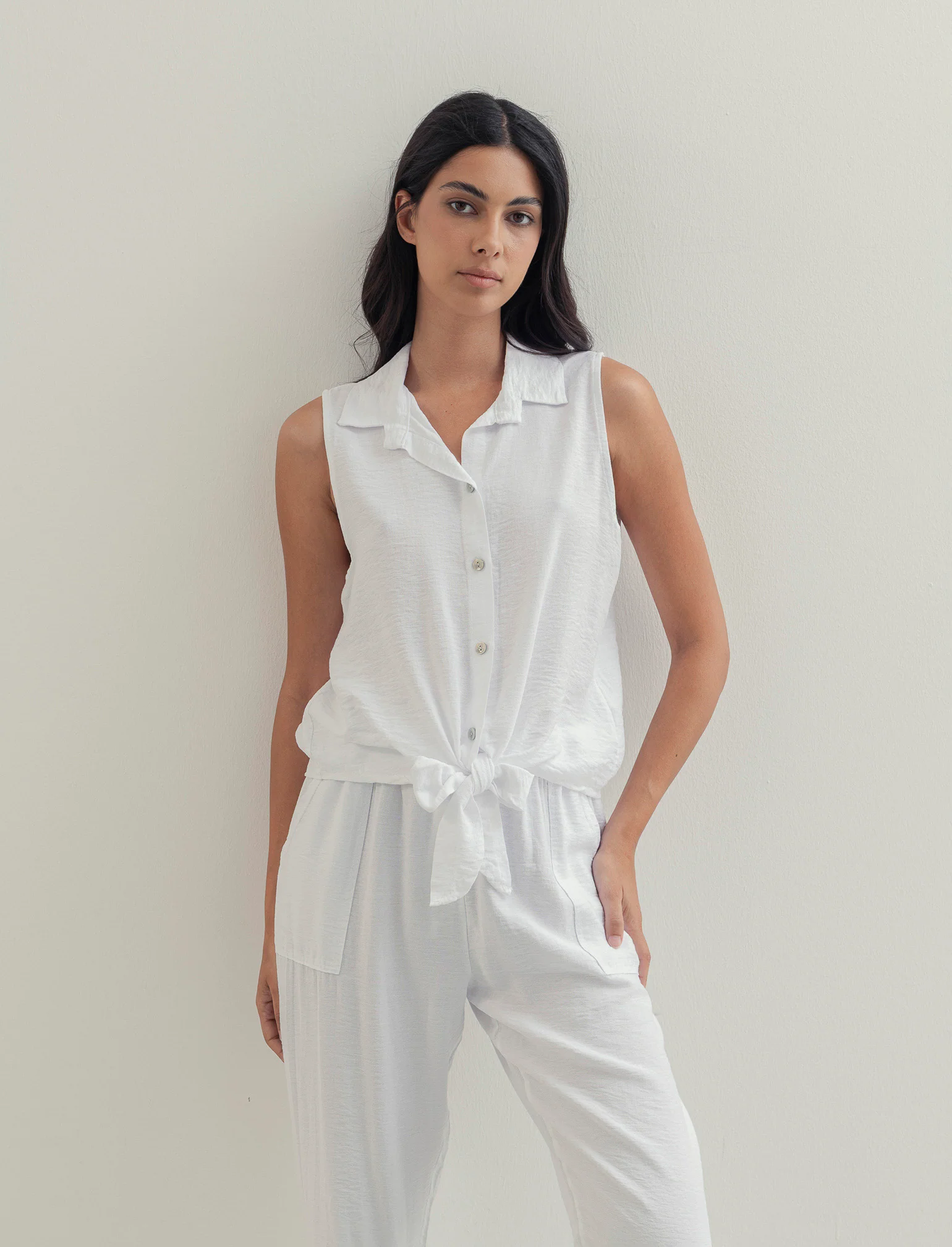Camicia smanicata - Bianco