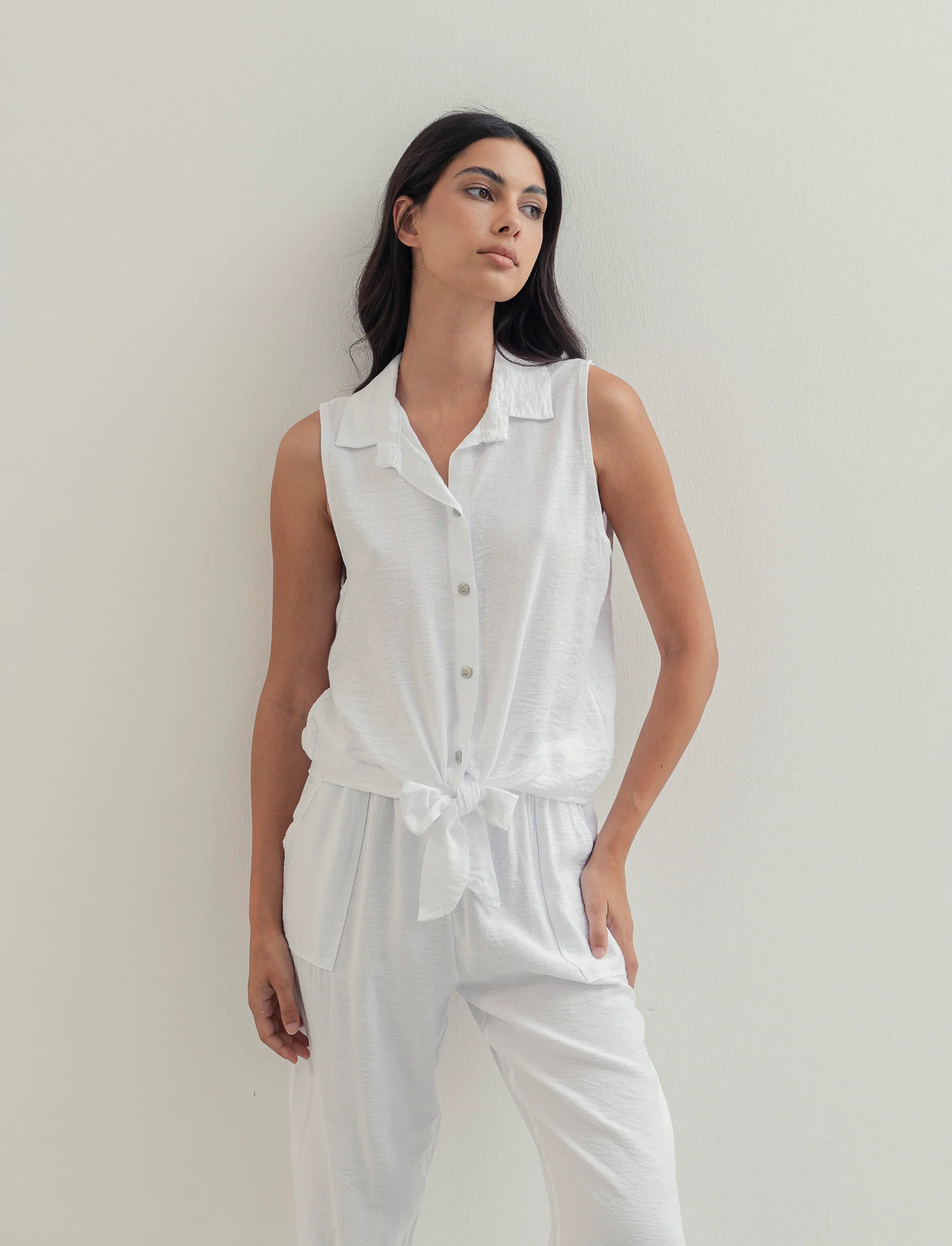 Camicia smanicata - Bianco - Image 2