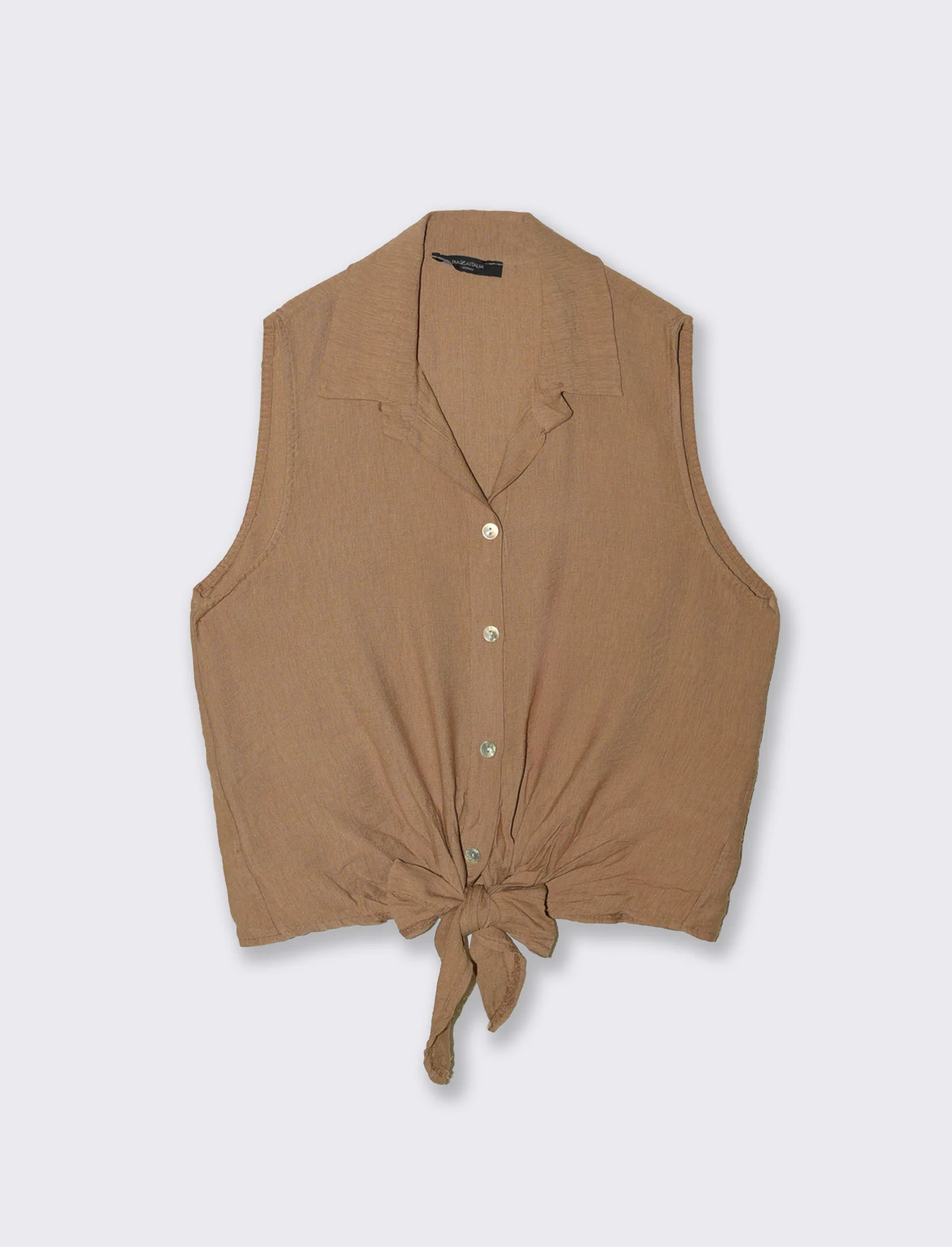 Camicia smanicata - Cammello - Image 3