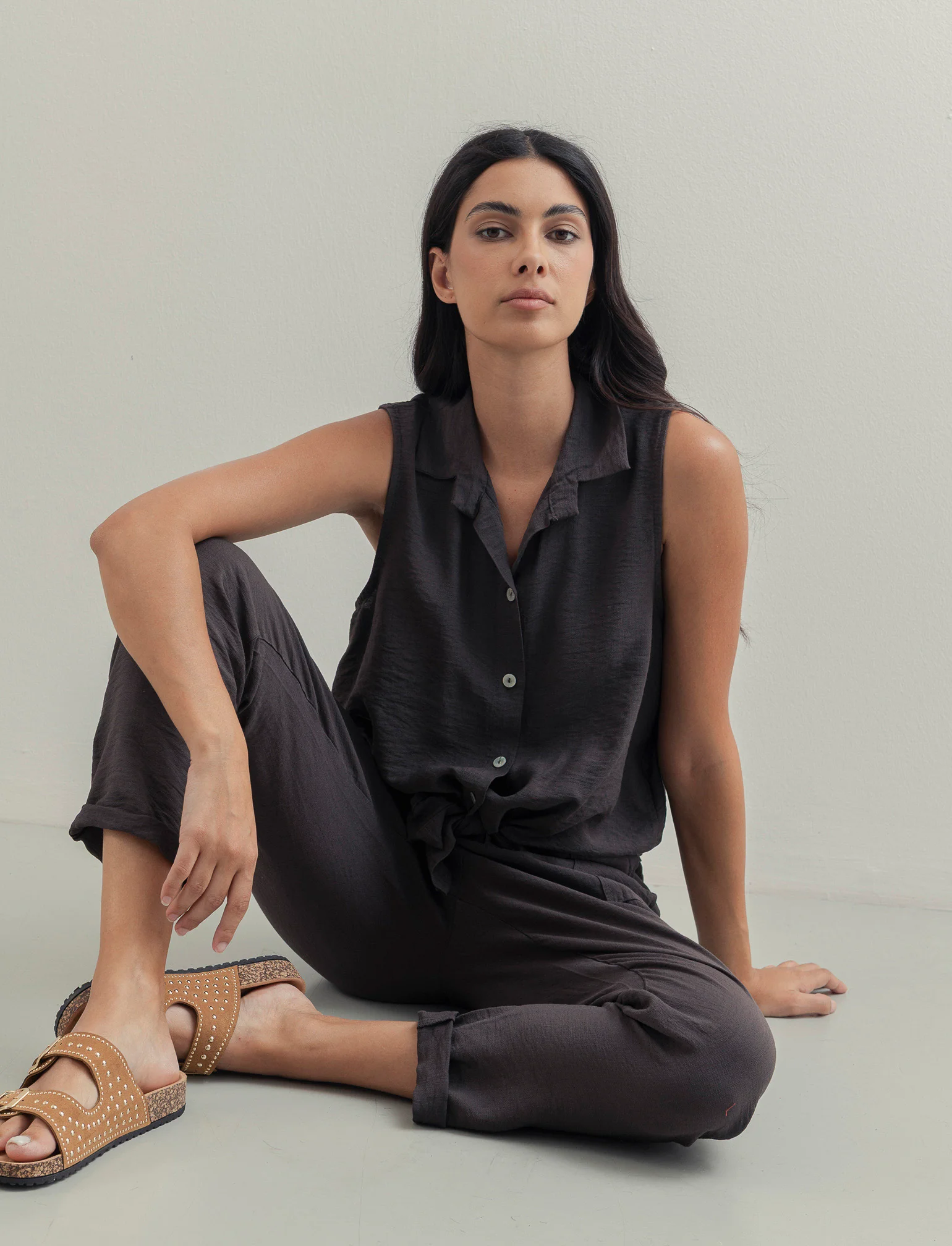 Camicia smanicata - Moro