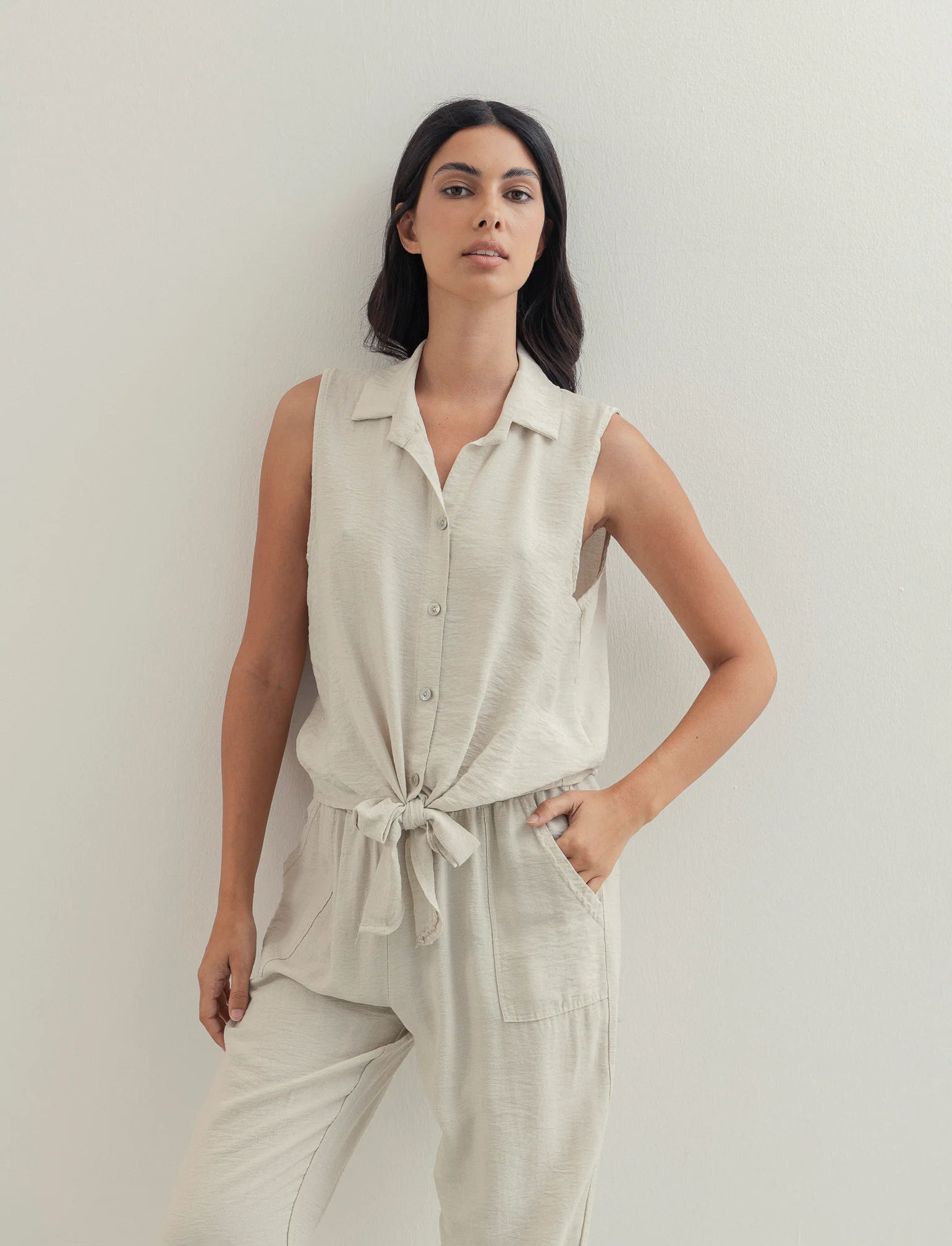 Camicia smanicata - Sabbia