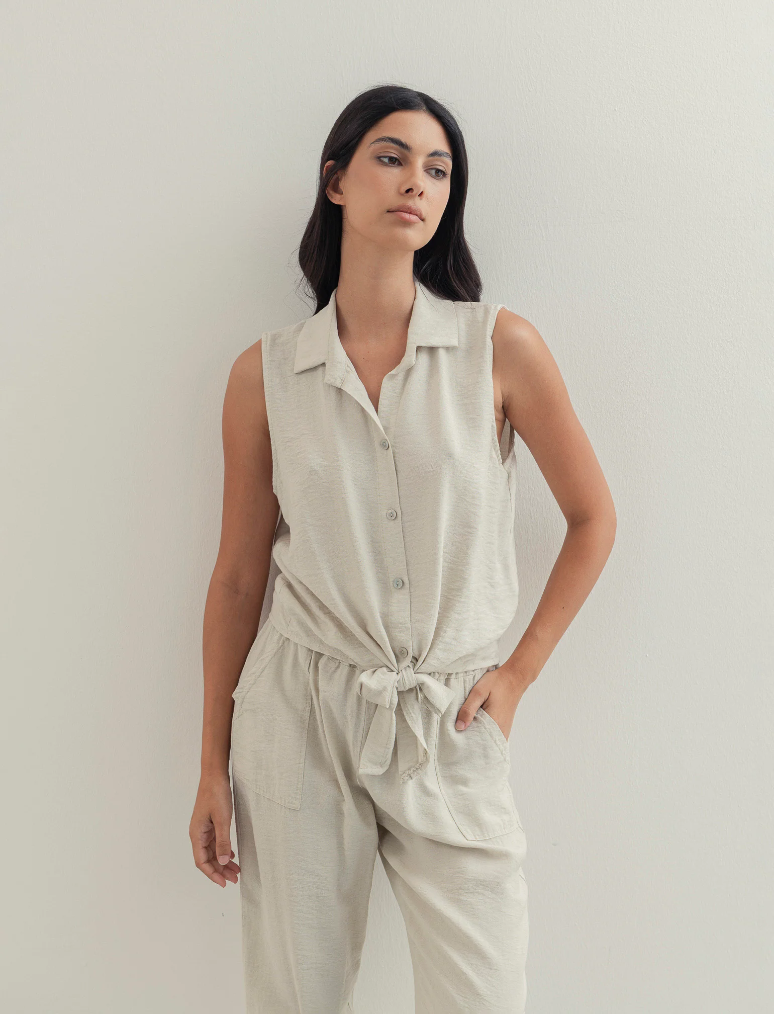 Camicia smanicata - Sabbia - Image 2