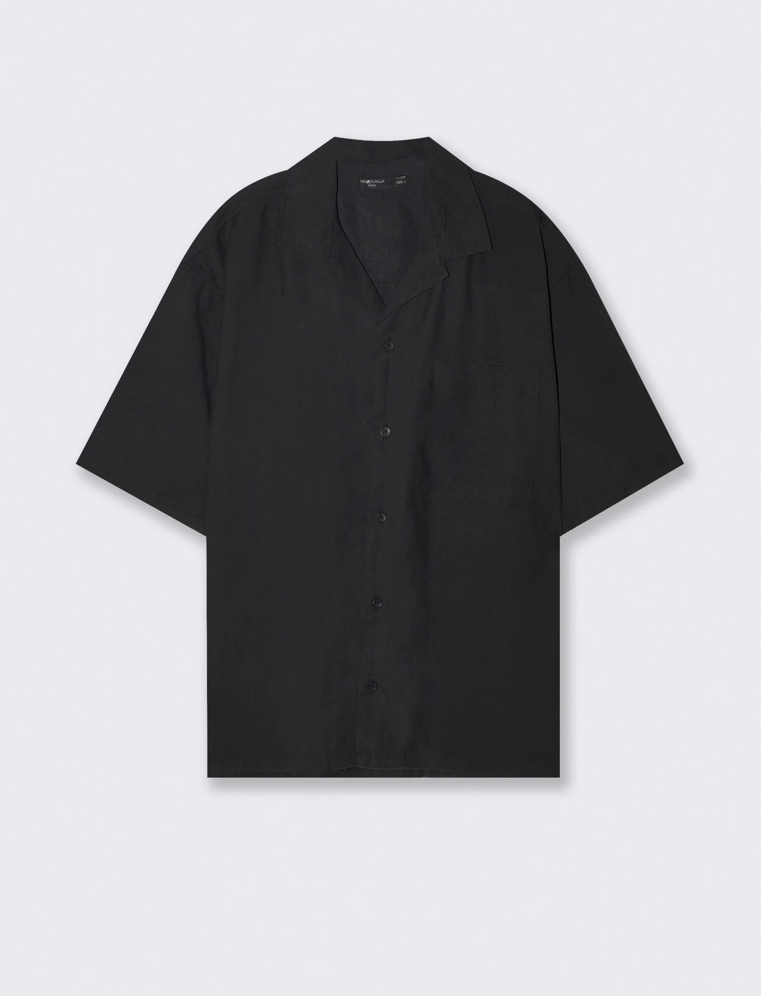 Camicia soft fit in misto lyocell - Nero - Image 2