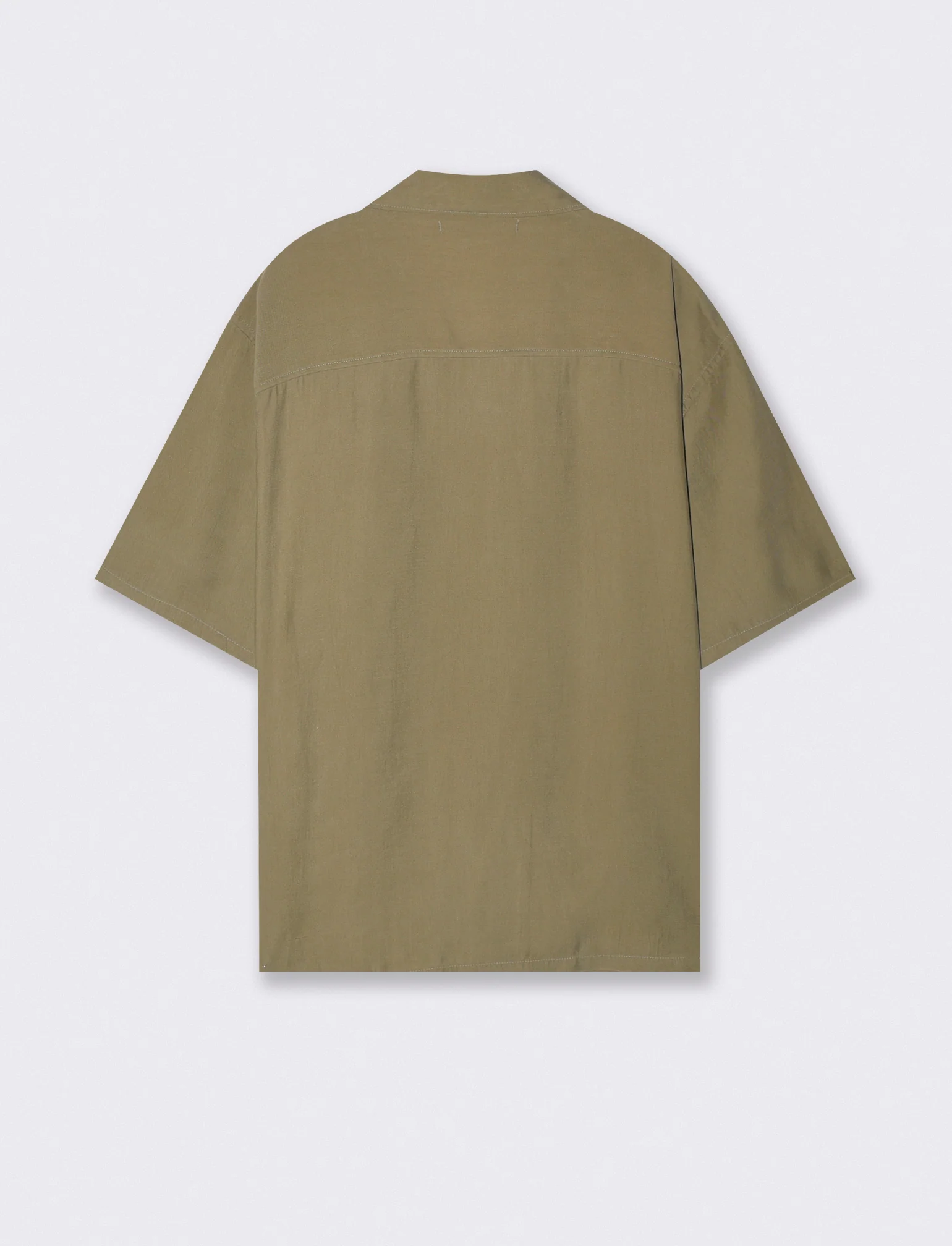 Camicia soft fit in misto lyocell - Verde kaki - Image 4