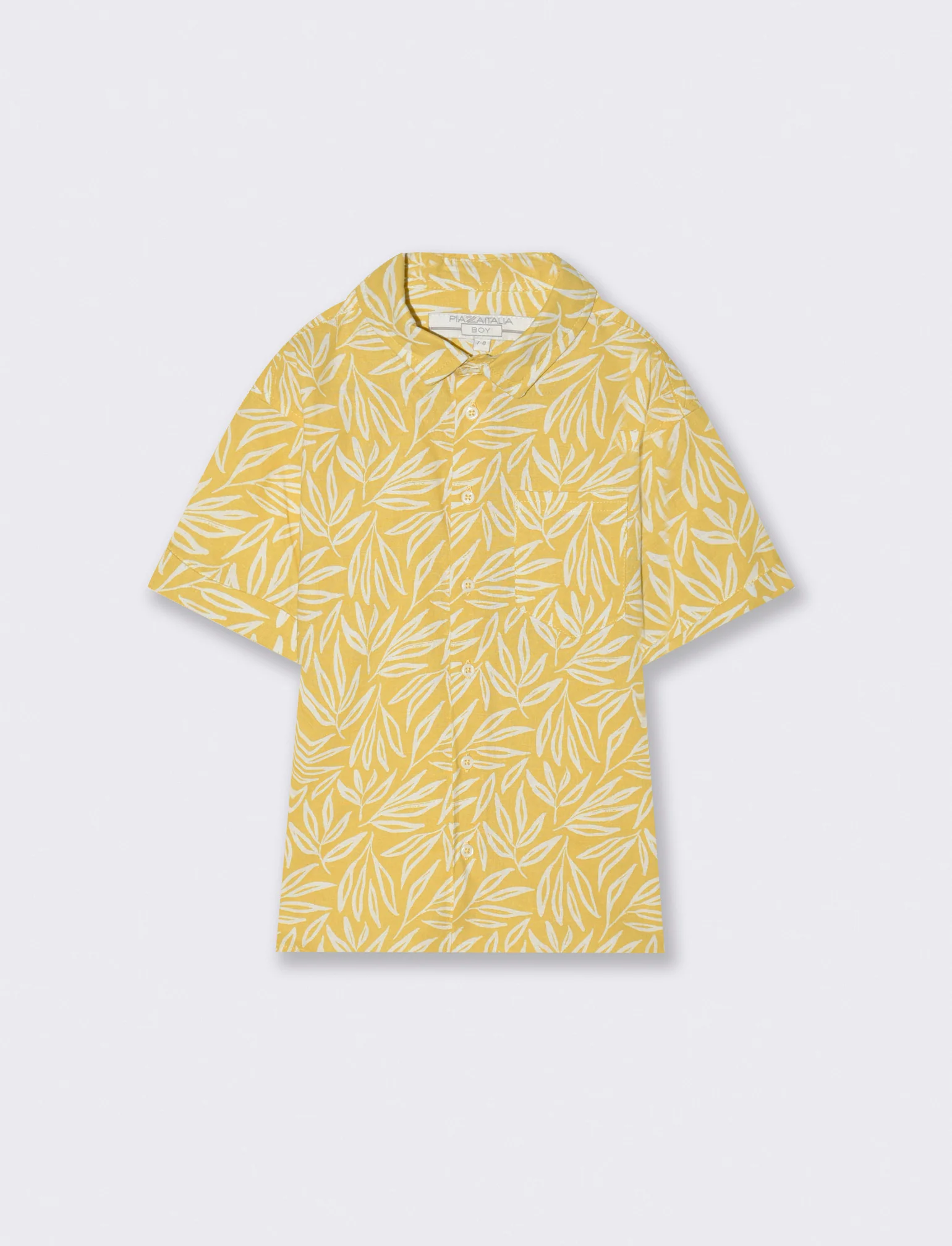 Camicia stampa foglie da bambino - Ocra - Image 4