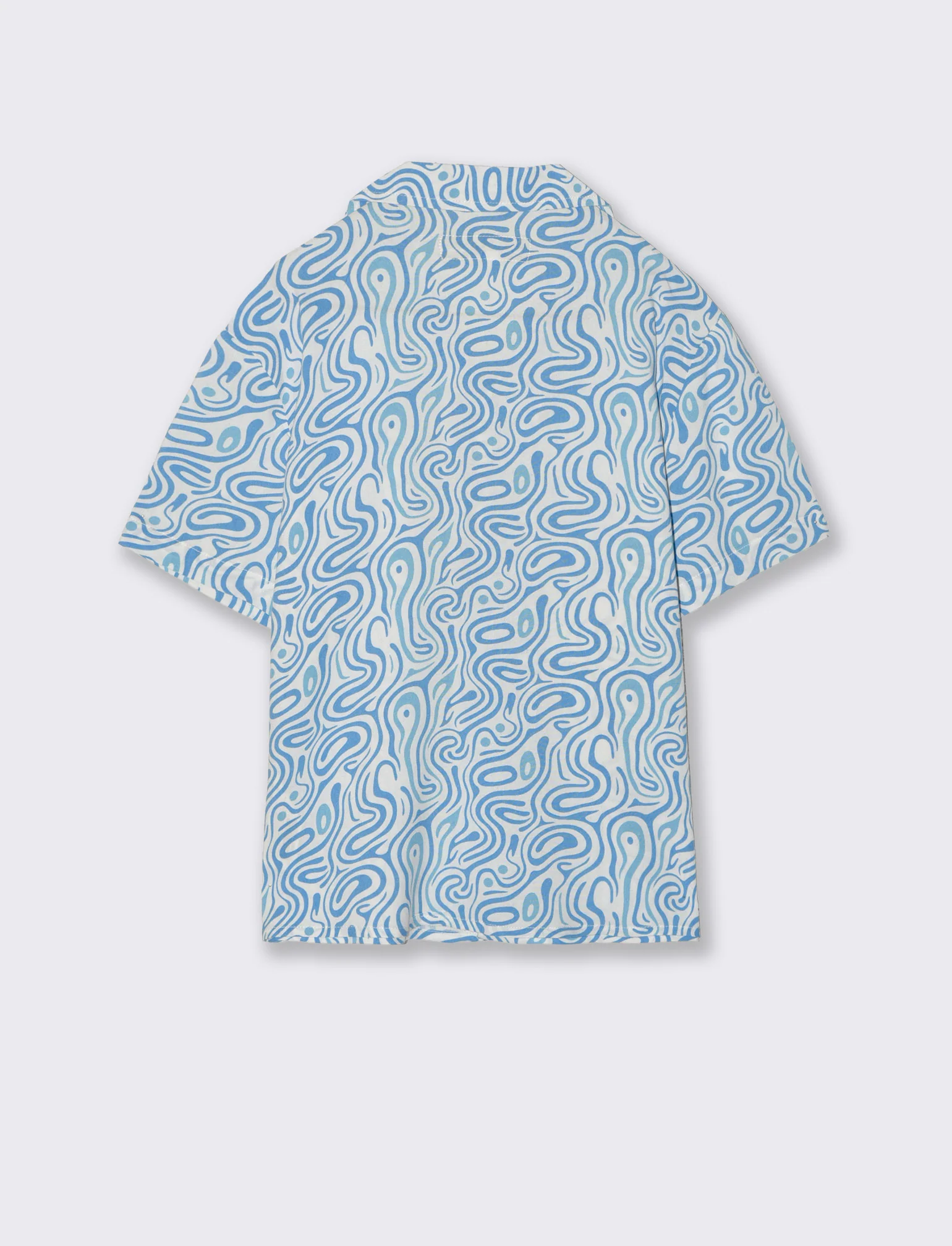 Camicia stampata in viscosa per l'estate - Azzurro - Image 2