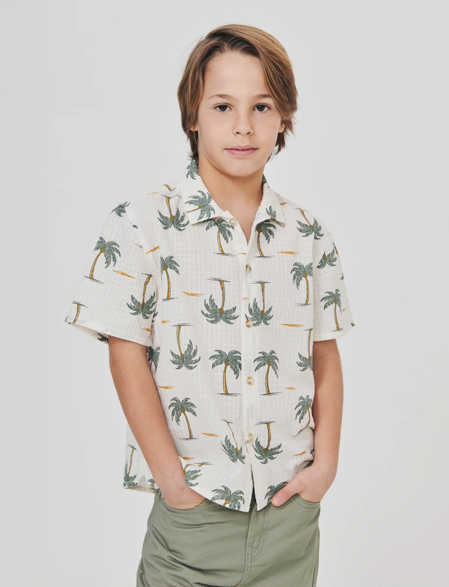 Camicia stampata maniche corte in cotone - Fantasia - Image 3