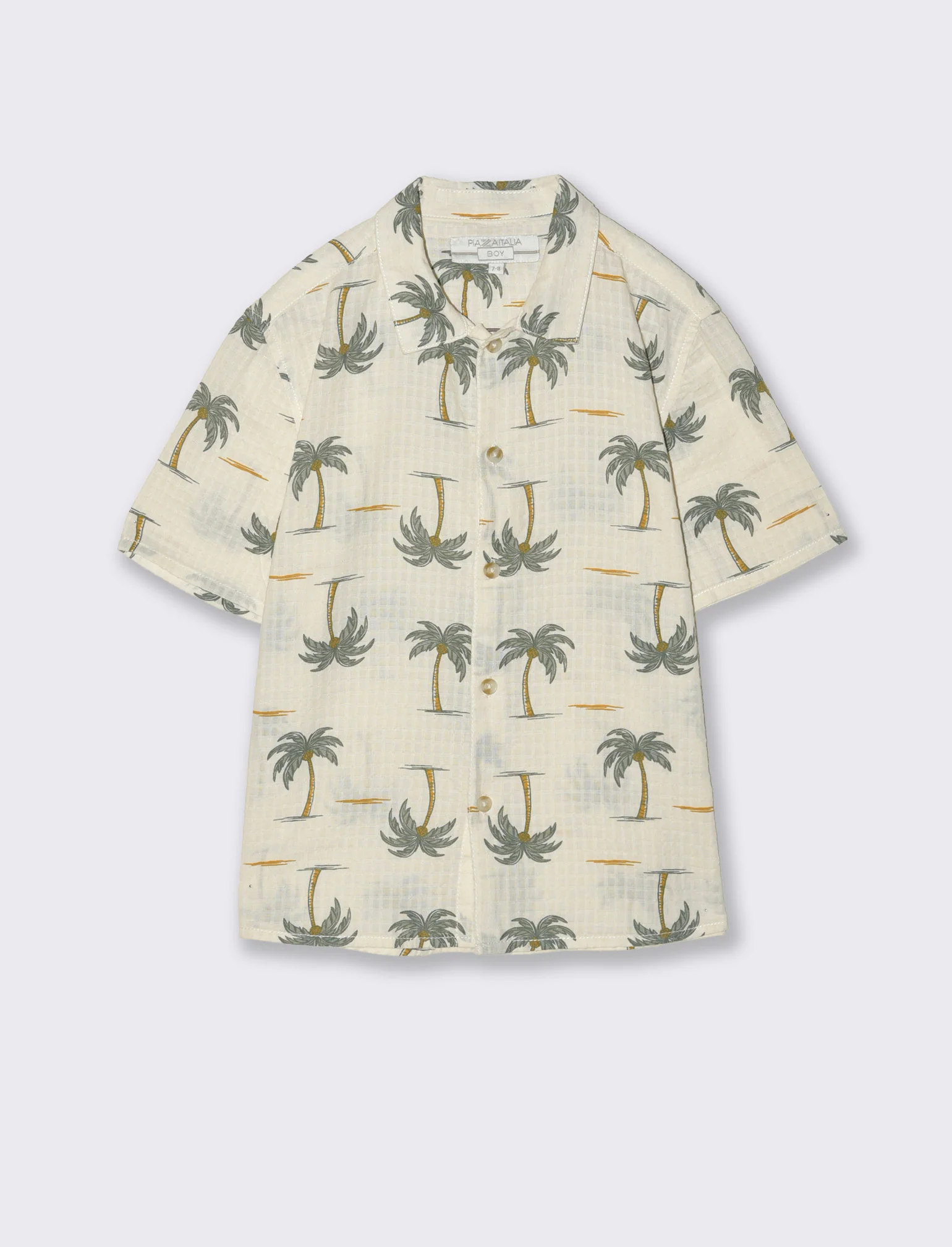 Camicia stampata maniche corte in cotone - Fantasia - Image 4