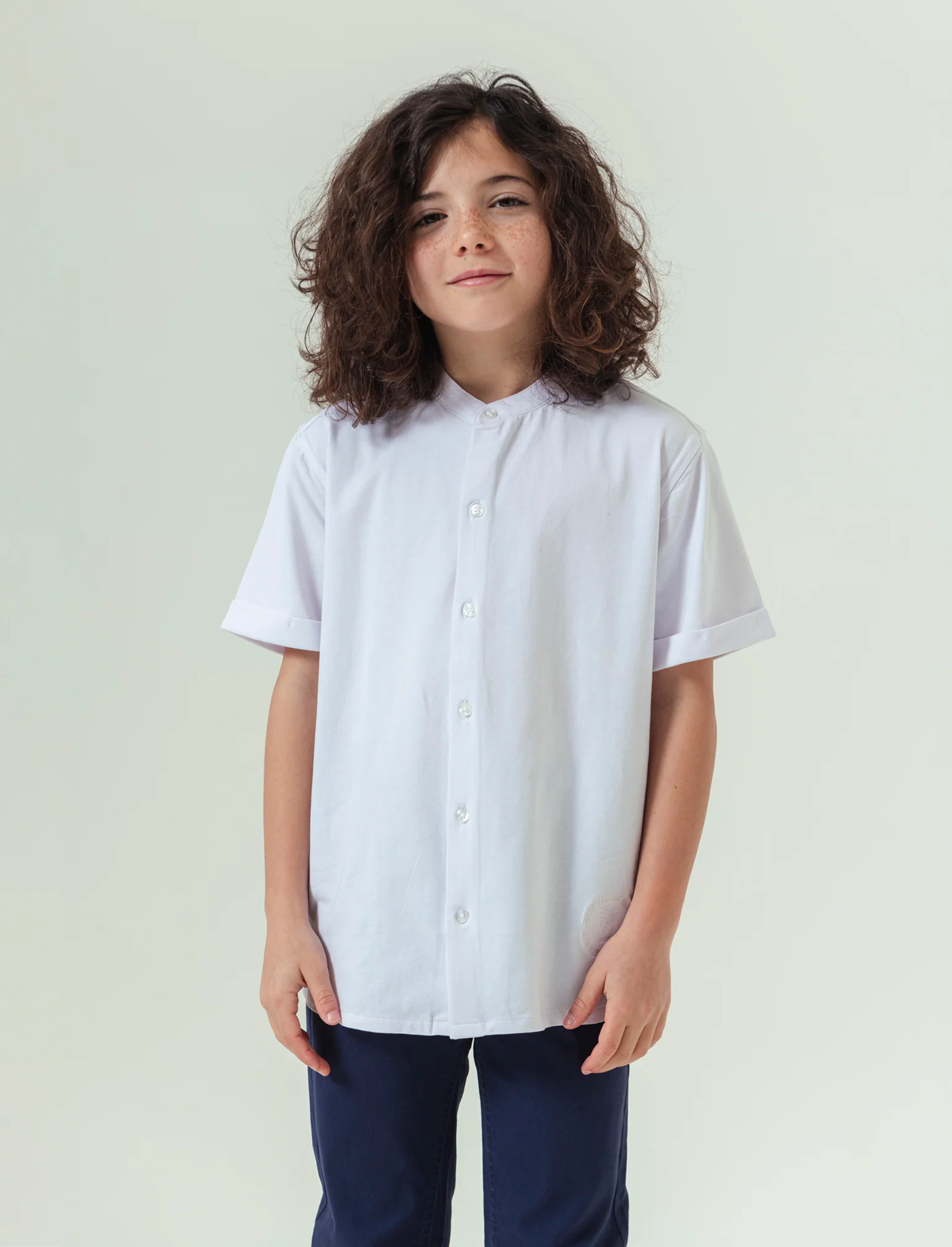 Camicia tinta unita da bambino - Bianco - Image 3