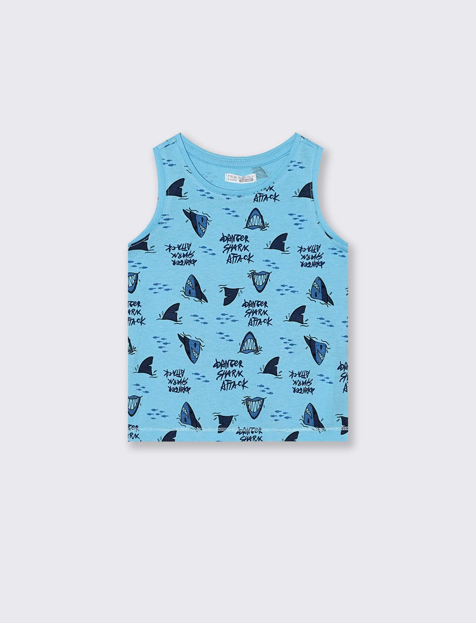 Canotta a fantasia in due colori trendy - Azzurro