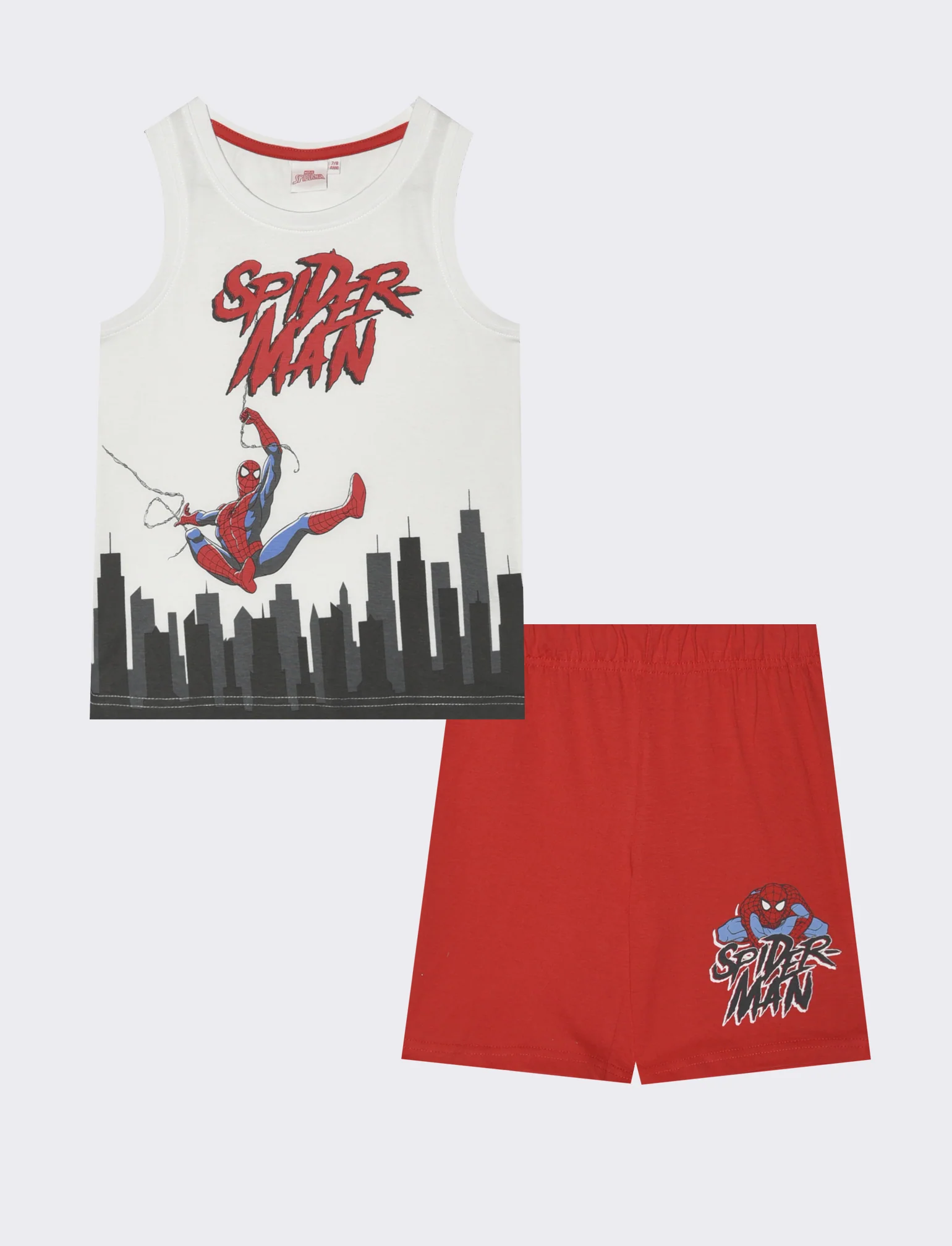 Canotta e short in cotone Spiderman - Bianco - Image 2