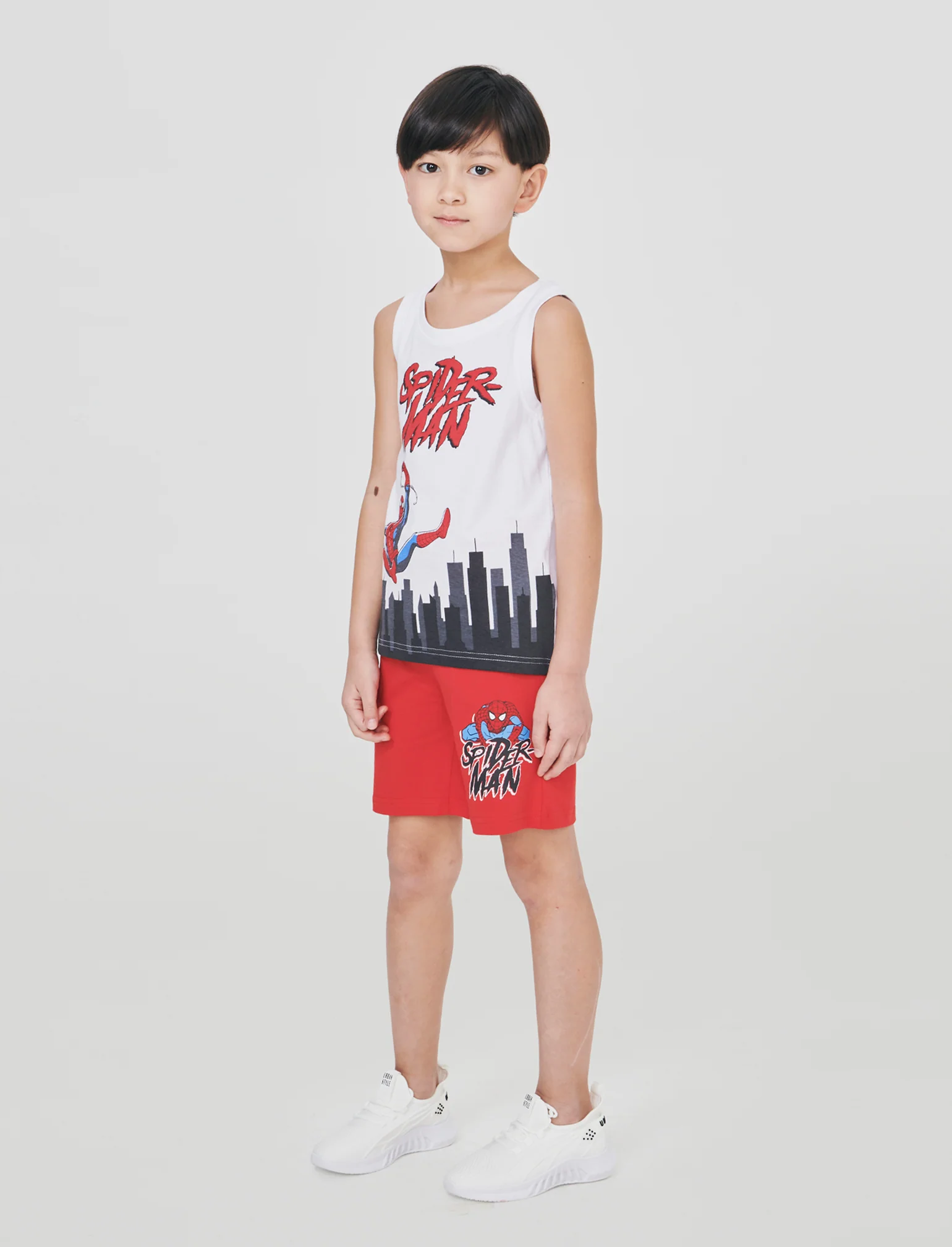 Canotta e short in cotone Spiderman - Bianco - Image 3