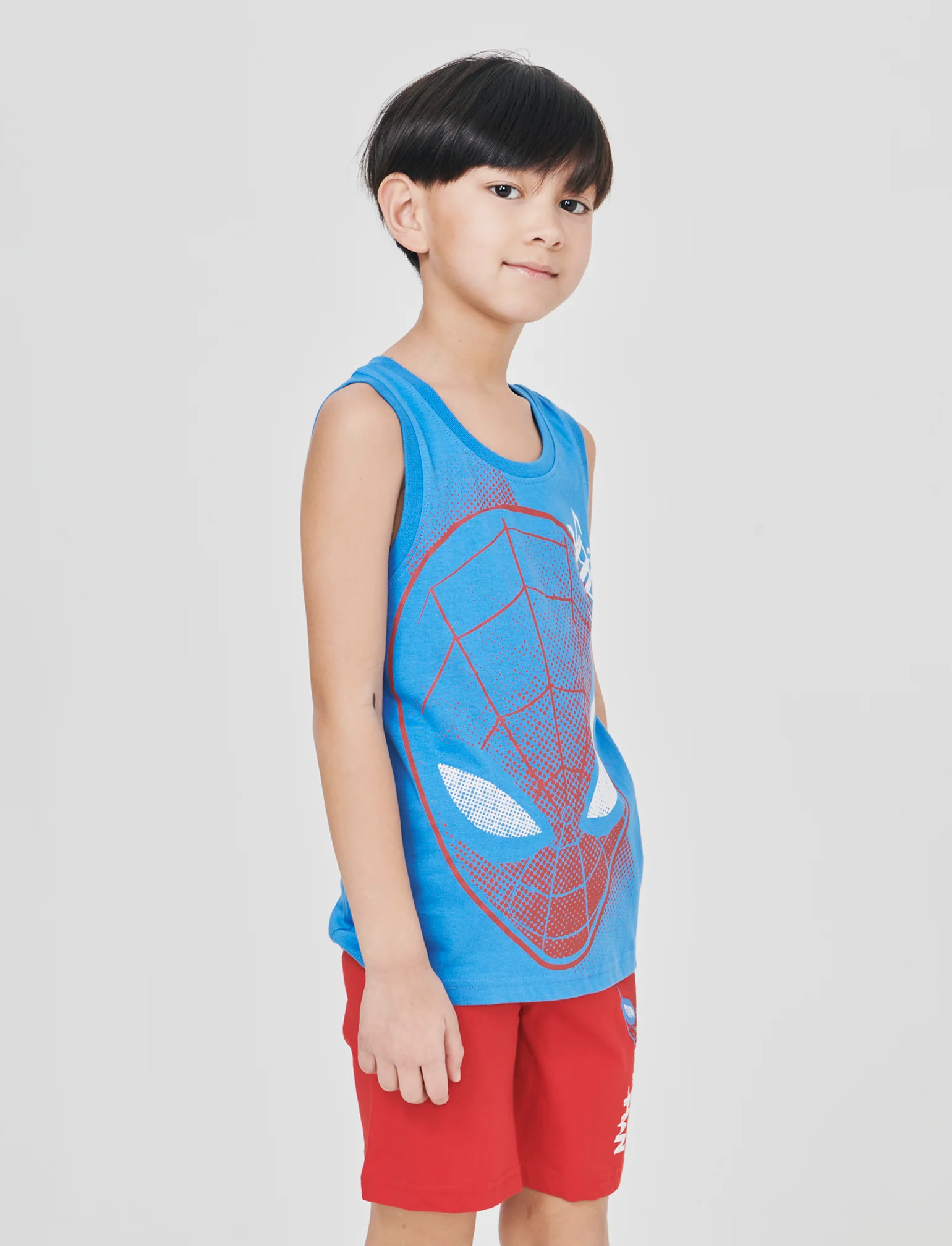 Canotta e short in cotone Spiderman - Blu oceano