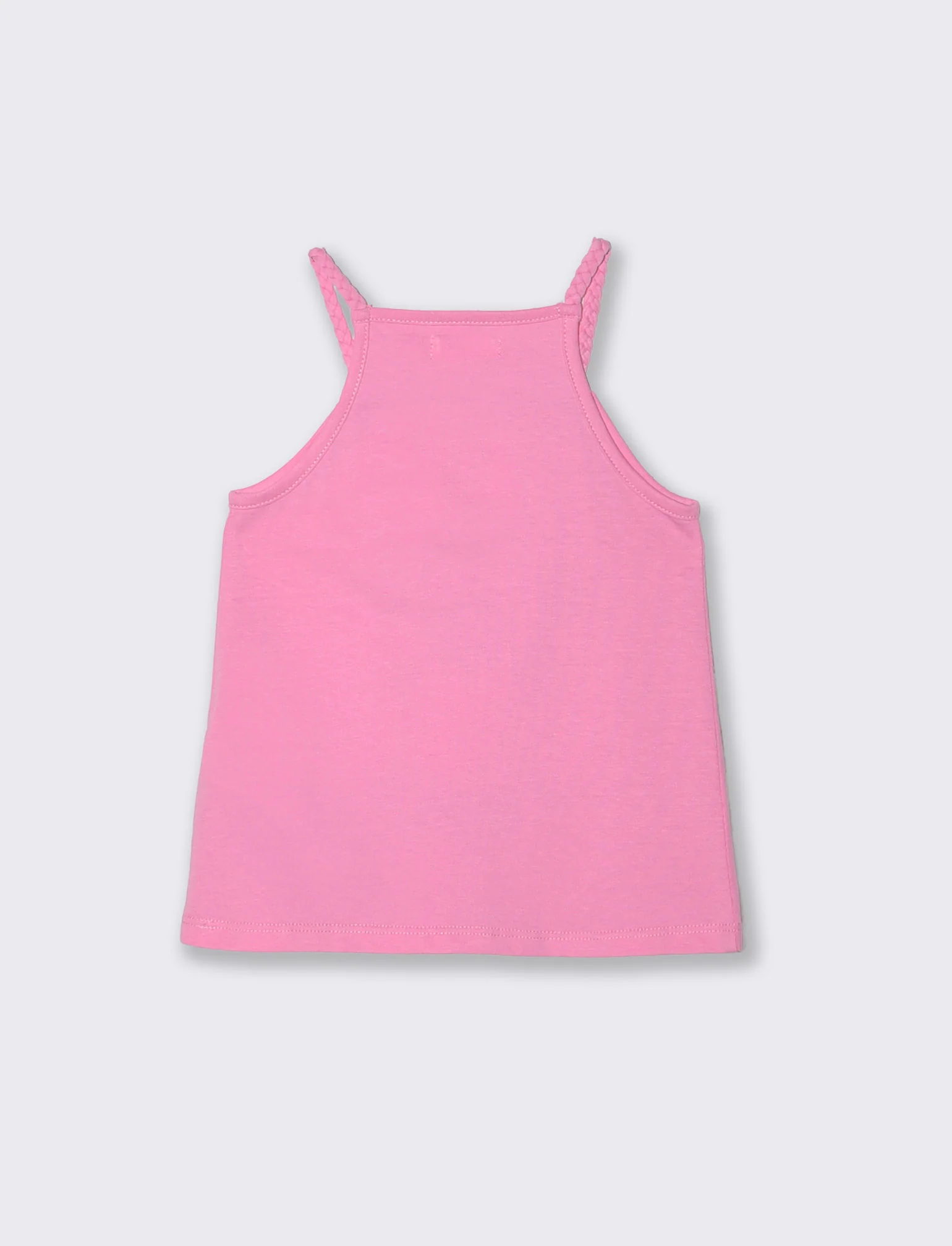 Canotta estiva con treccina al collo - Rosa - Image 2