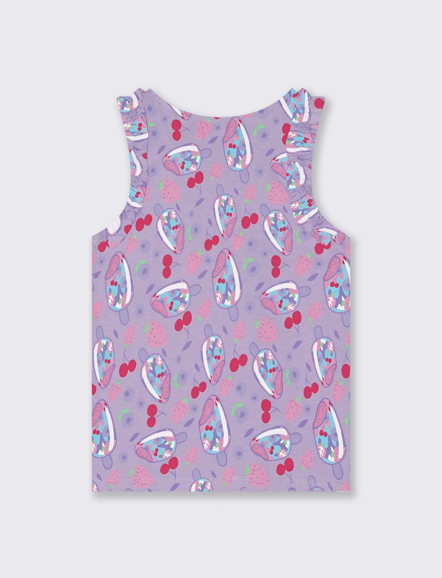 Canotta fantasia con rouches trendy - Lilla - Image 2