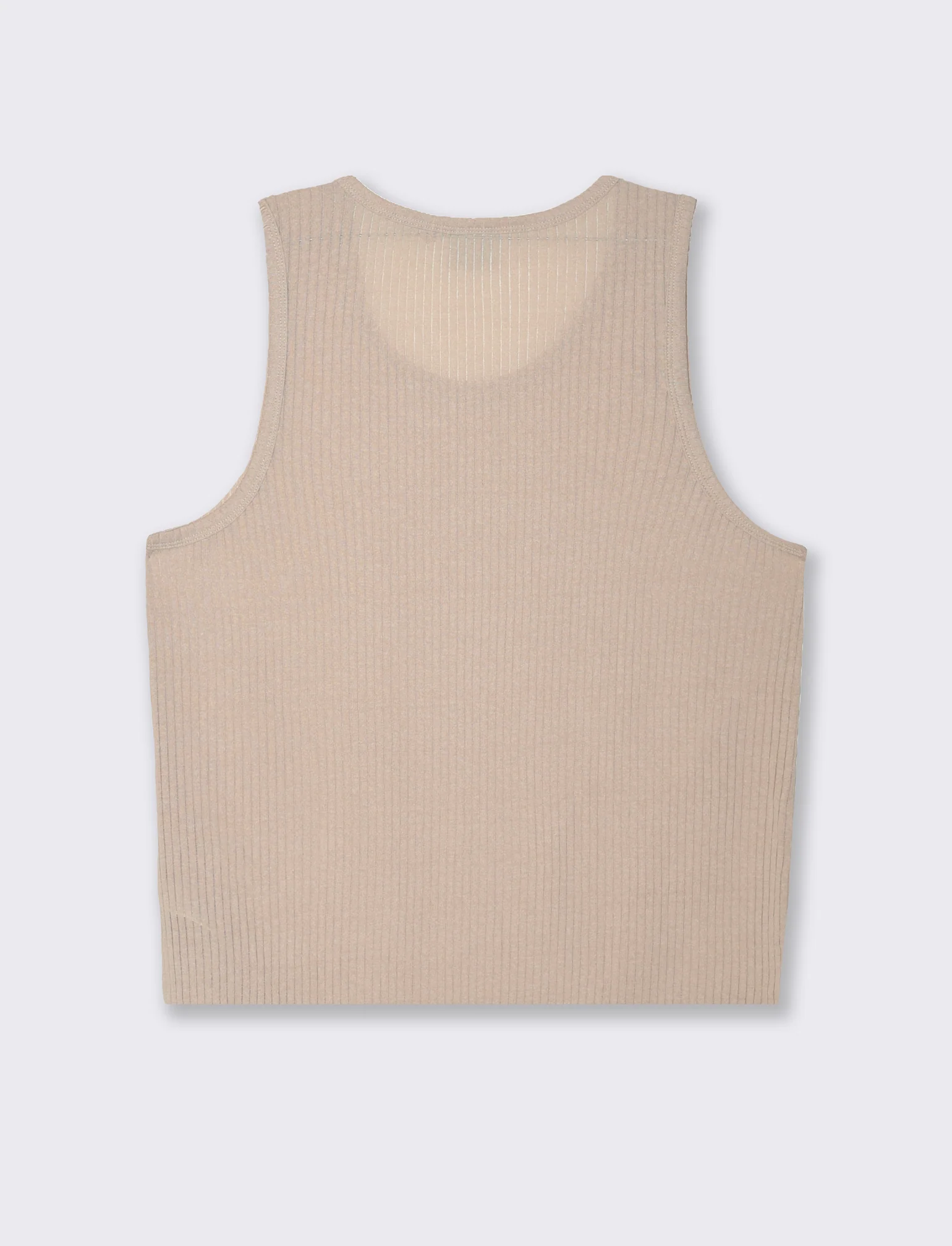 Canotta in tessuto a coste effetto maglia da uomo - Beige - Image 5