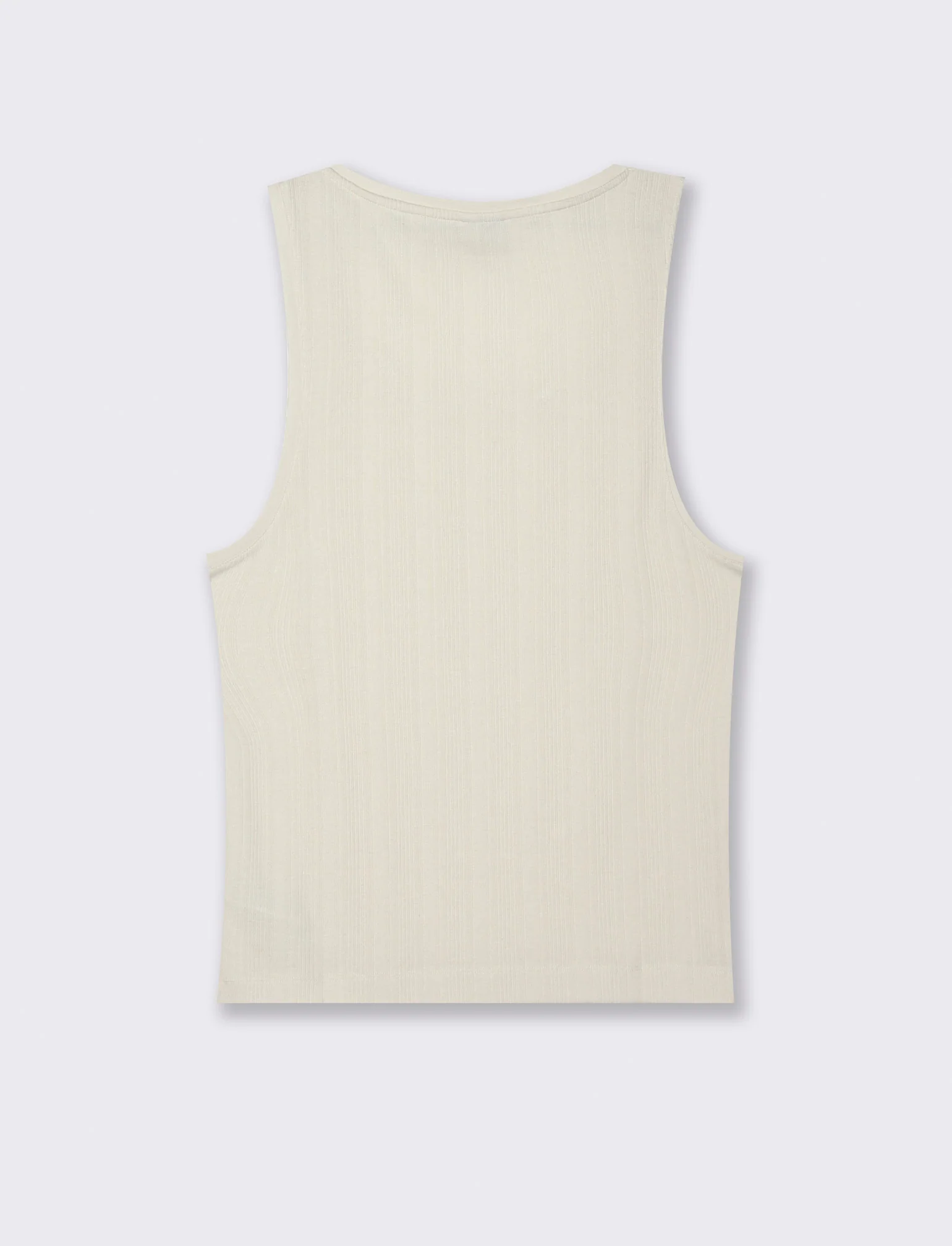 Canotta in tessuto a coste effetto maglia da uomo - Beige ecru
