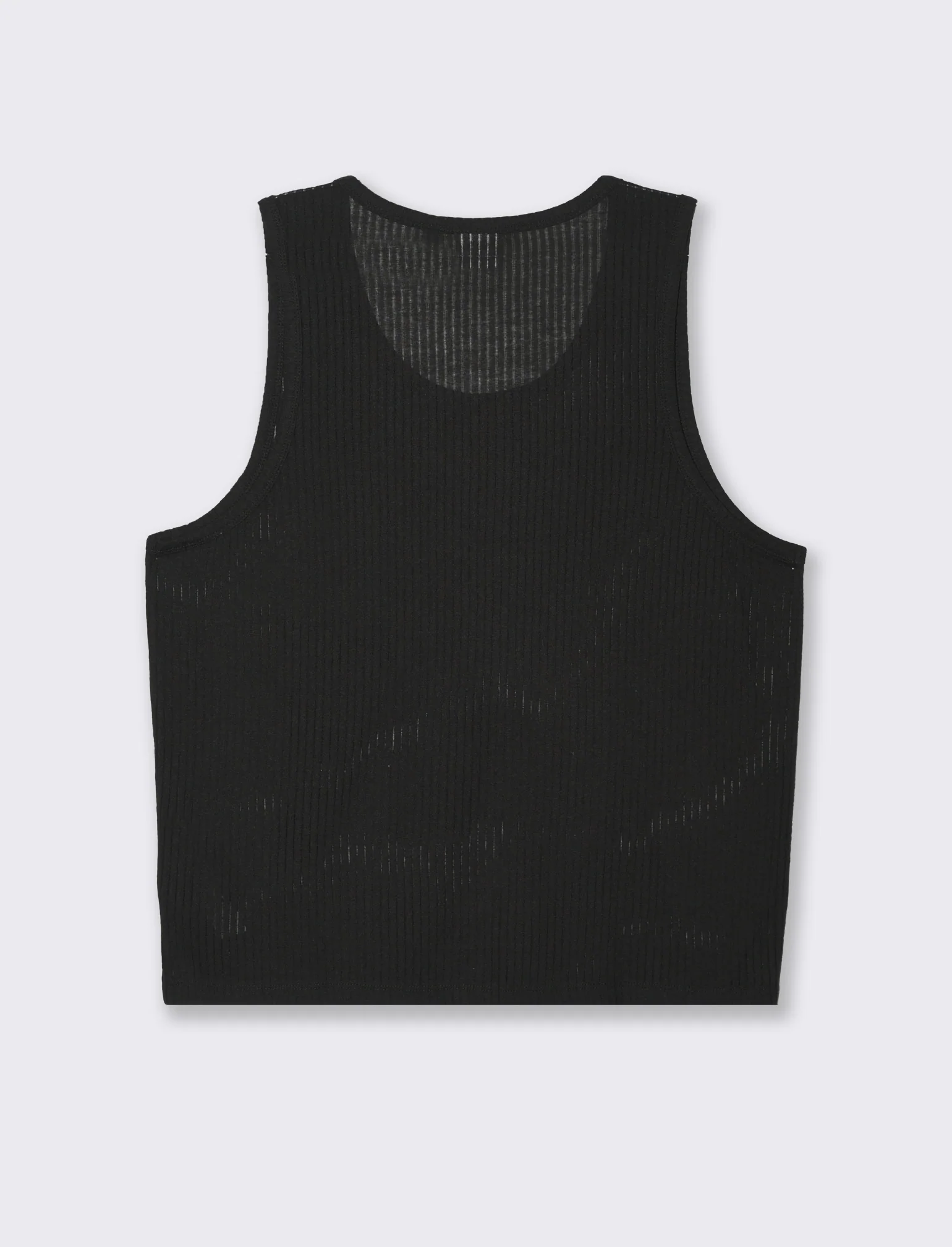 Canotta in tessuto a coste effetto maglia da uomo - Nero - Image 2